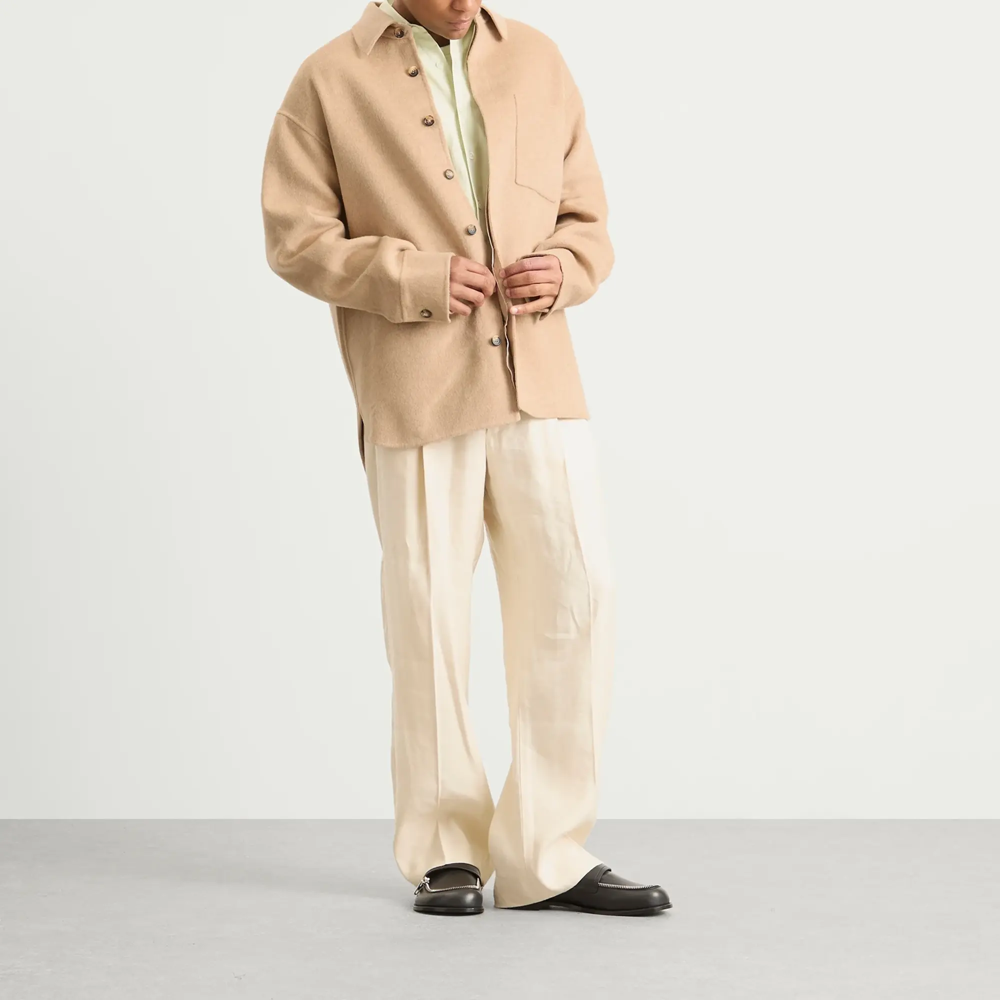 JW Anderson Men's Oversized Shirt Jacket Clay Melange