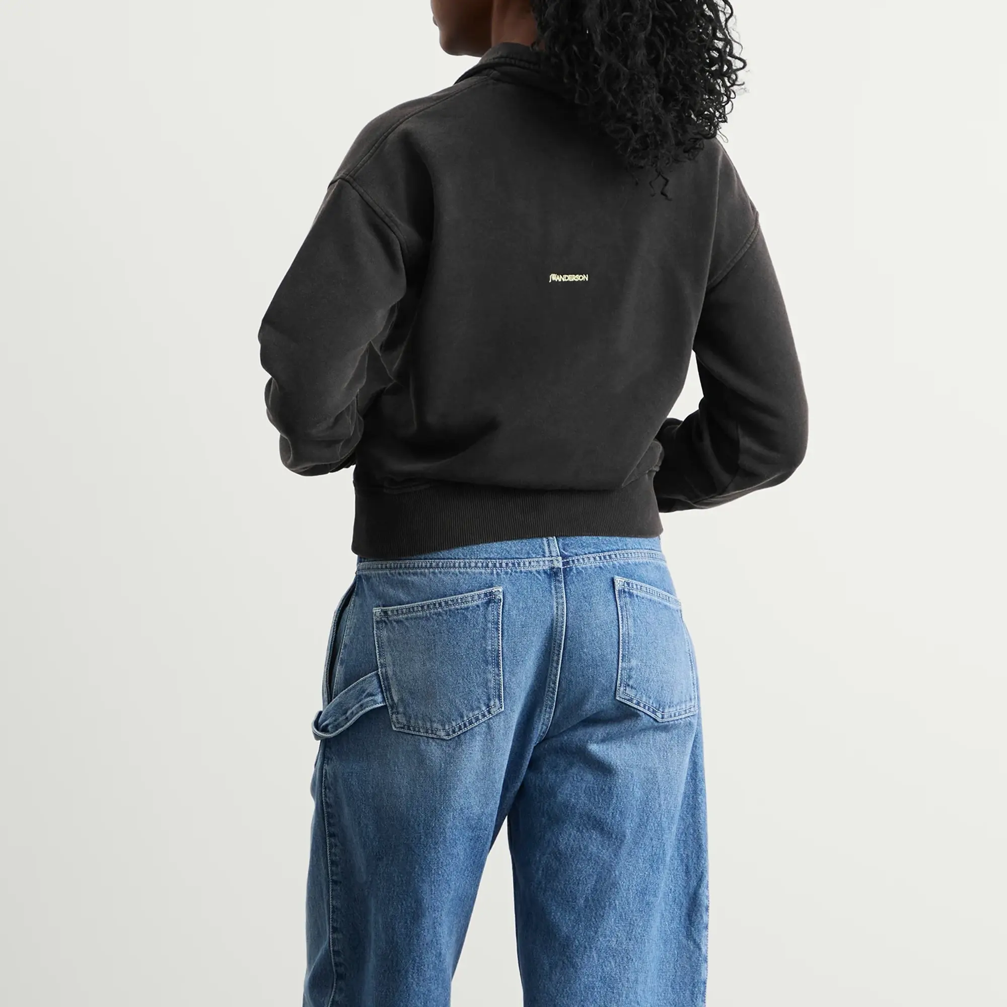 JW Anderson Women's Polo Sweatshirt Washed Black