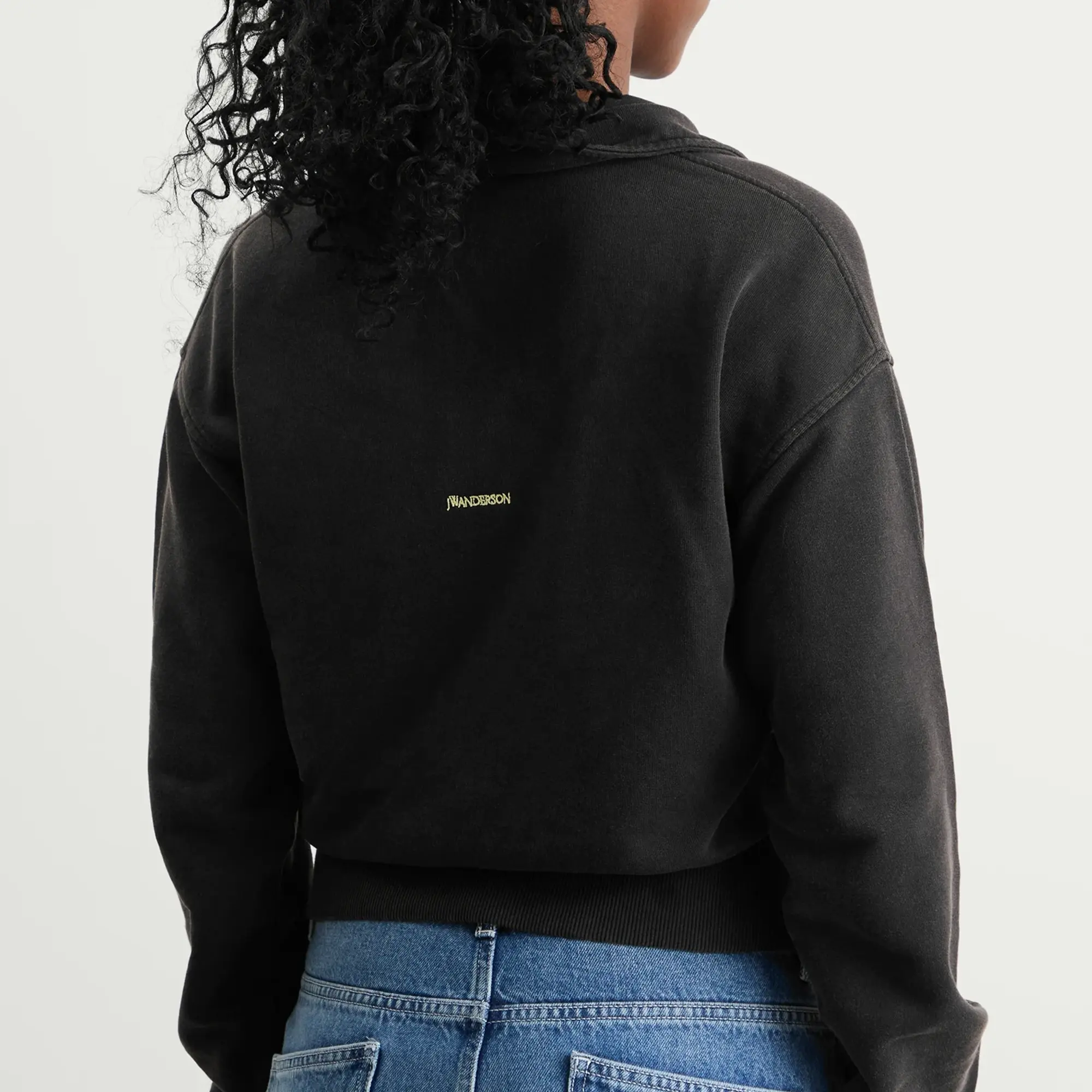 JW Anderson Women's Polo Sweatshirt Washed Black