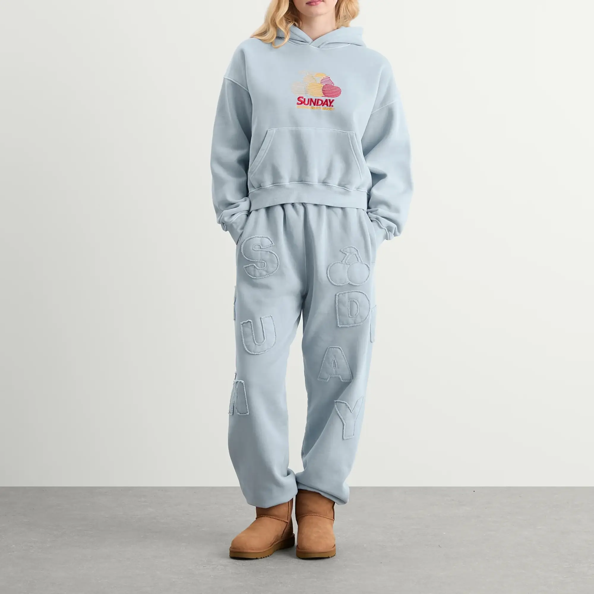 SUNDAYFRUITMARKET Women's Sunday Patch Sweatpant Sky Blue