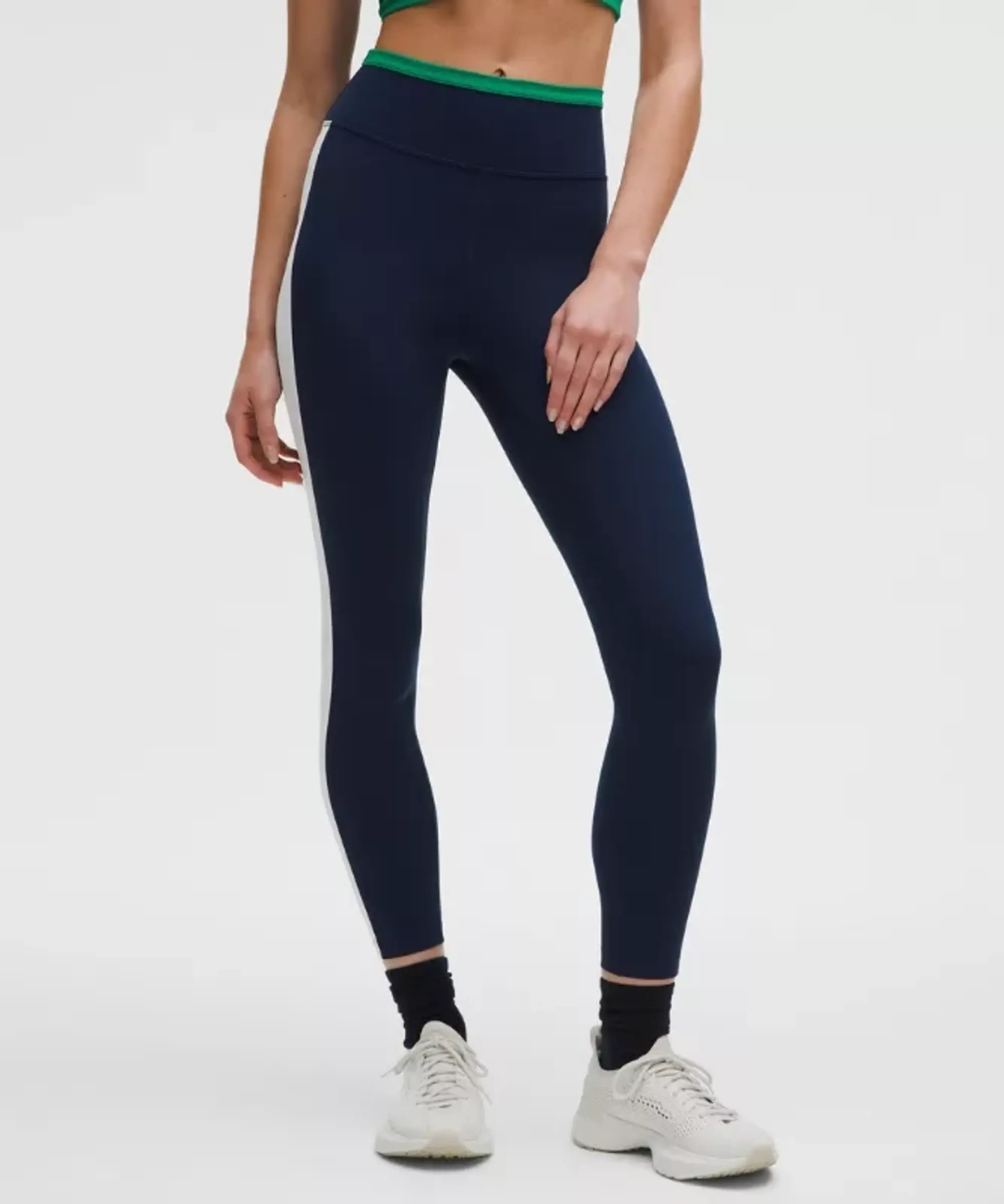 lululemon – Women's Nulu Super-High-Rise Tight Leggings Retro Remix Set – 25" – Color Blue/White/Green – Size 0