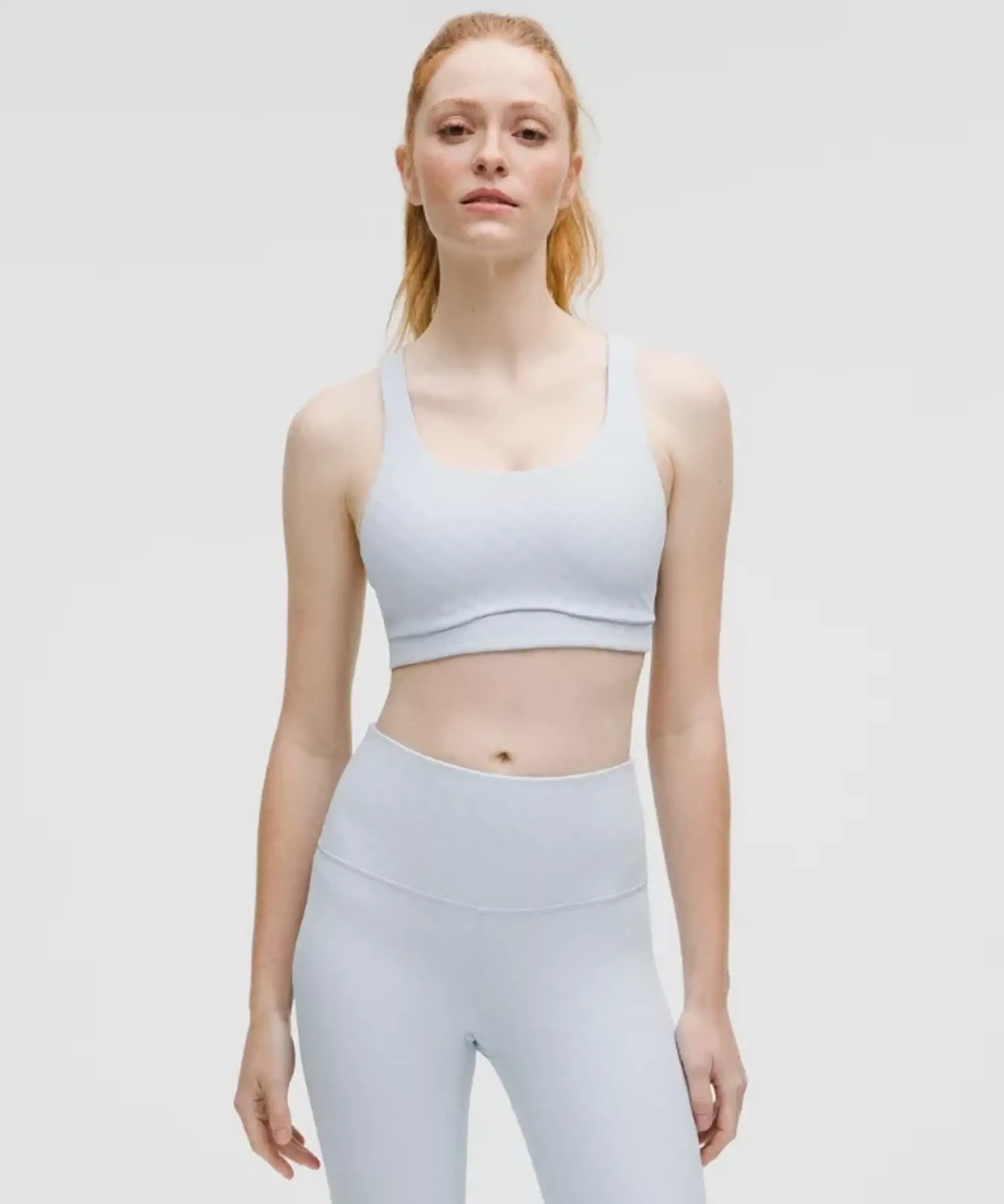 lululemon – Women's Energy Jacquard Sports Bra Medium Support, B-D Cups Evolve – Color Blue – Size L