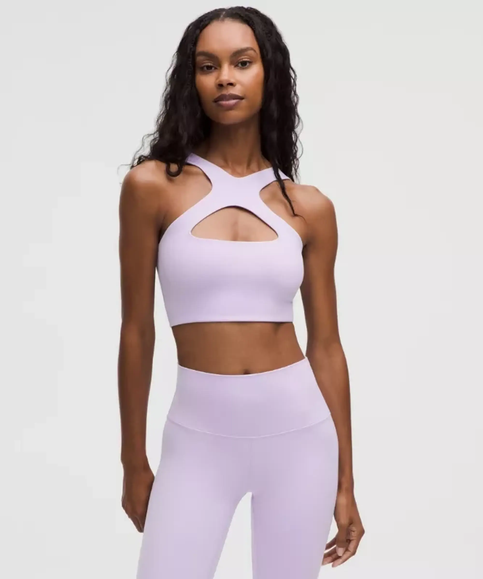 lululemon – Women's Bend This Scoop and Cross Sports Bra Light Support, A-C Cups – Color Purple – Size L/XL