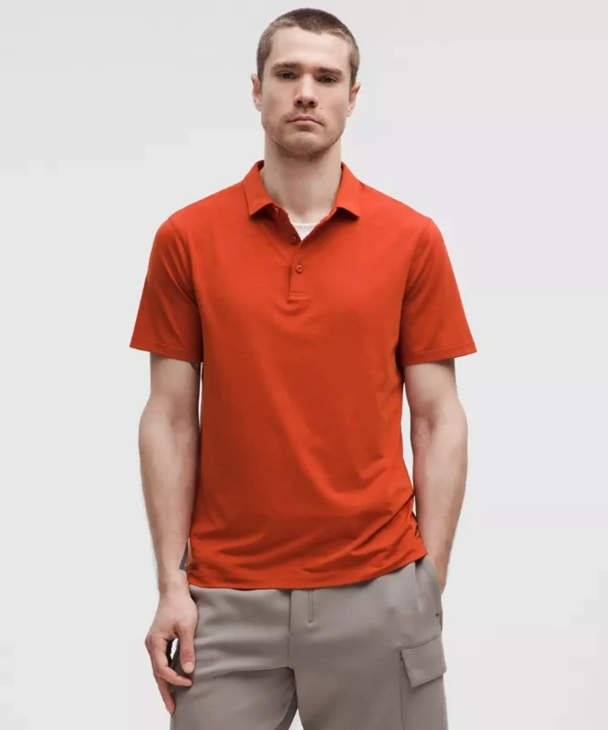 lululemon – Men's Evolution Short-Sleeve Polo Shirt – Color Orange – Size L