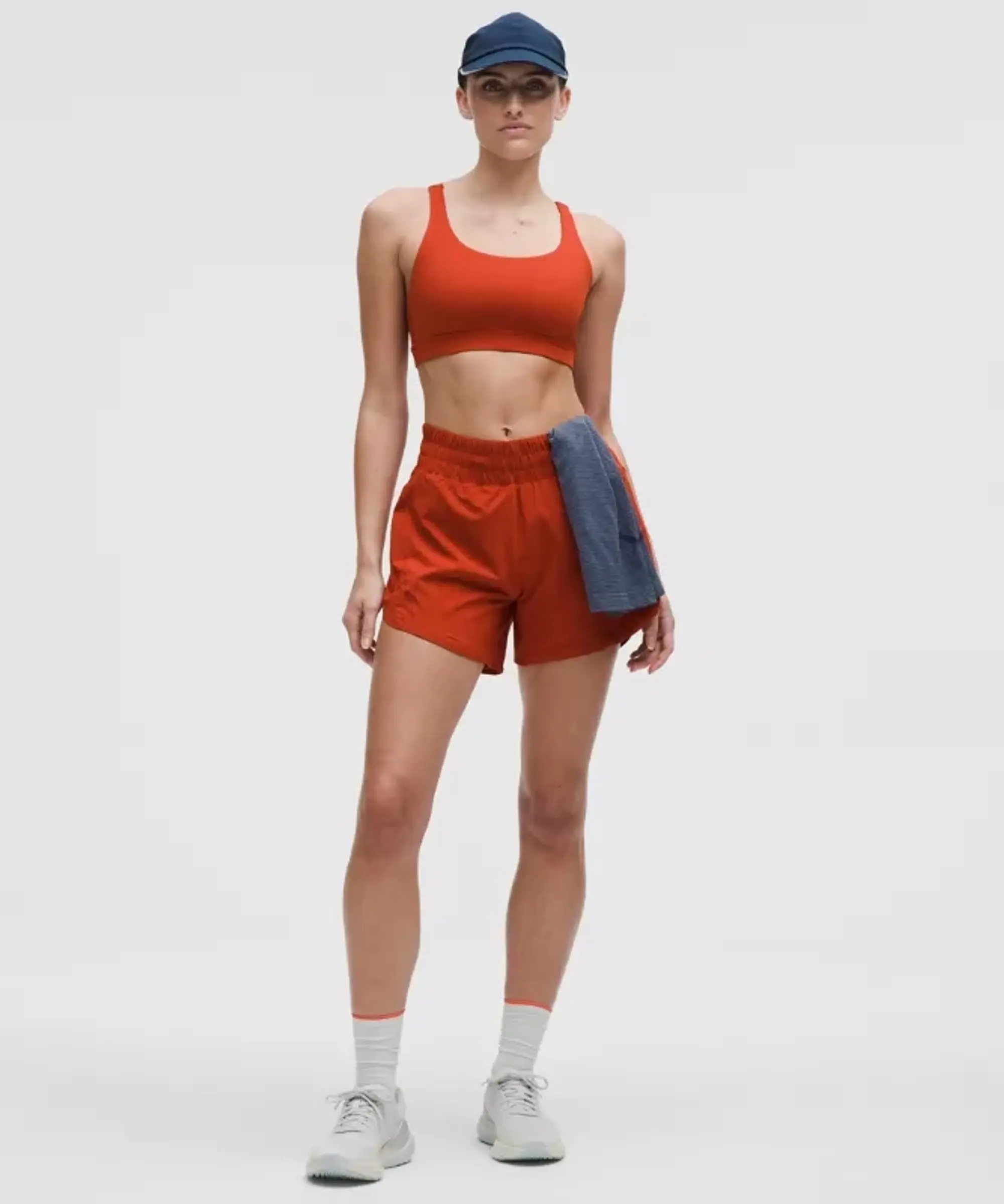 lululemon – Women's Track That High-Rise Lined Shorts – 5" – Color Orange – Size 2