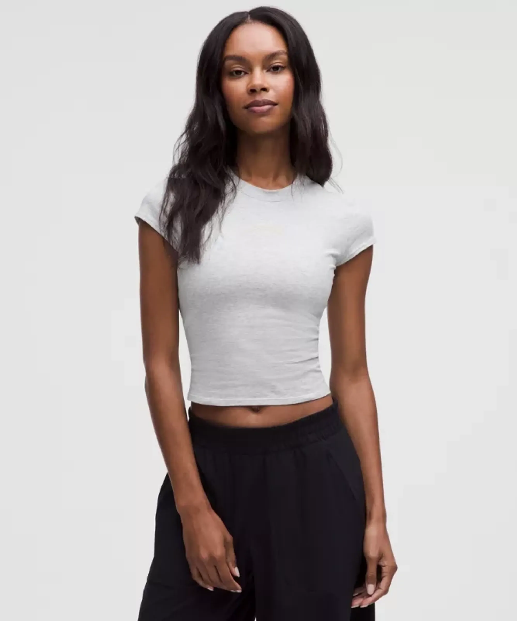 lululemon – Women's Organic Baby Tee Collegiate – Color Light Grey/Grey – Size L