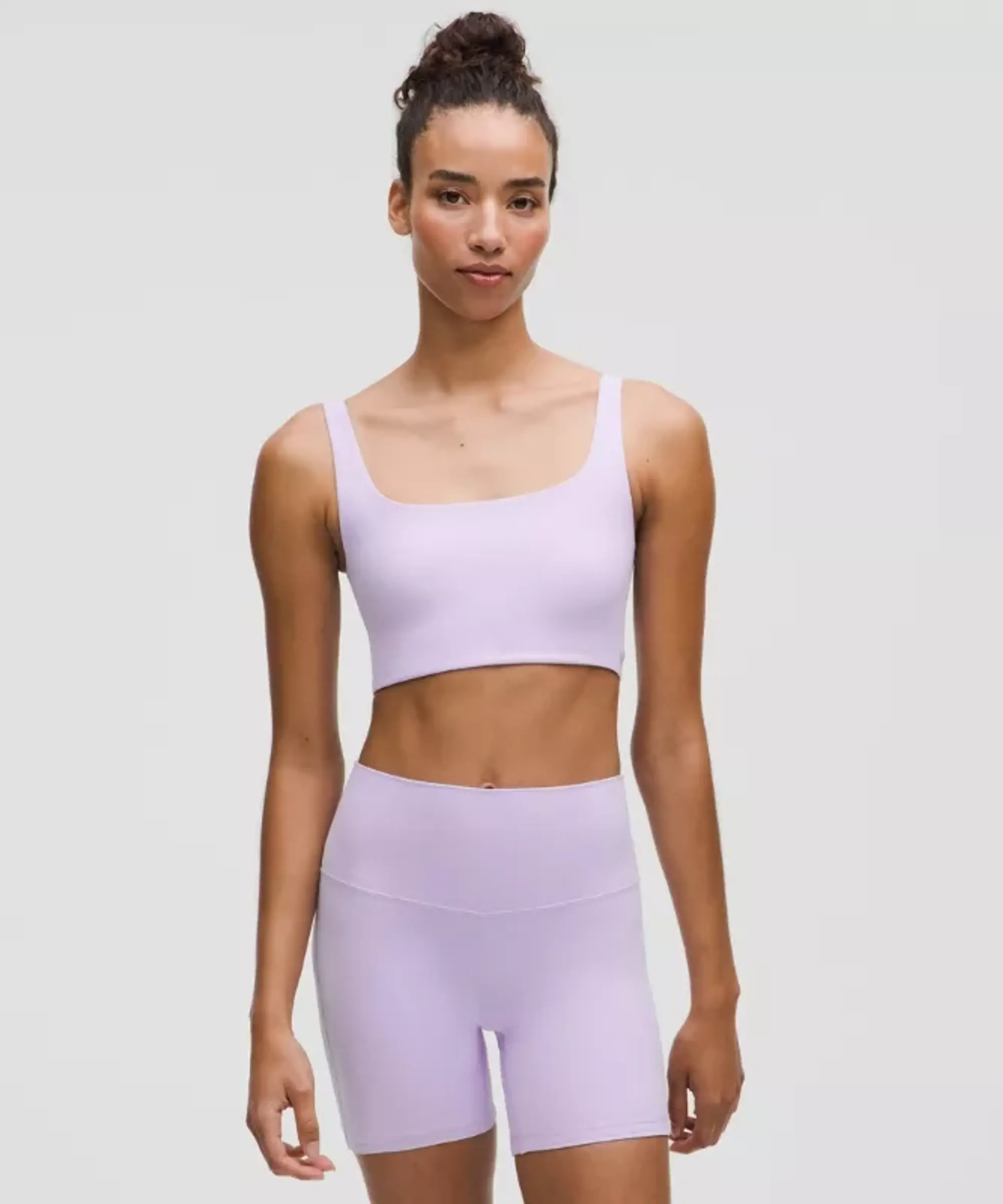 lululemon – Women's Bend This Scoop and Square Sports Bra Light Support, A-C Cups – Color Purple – Size L/XL