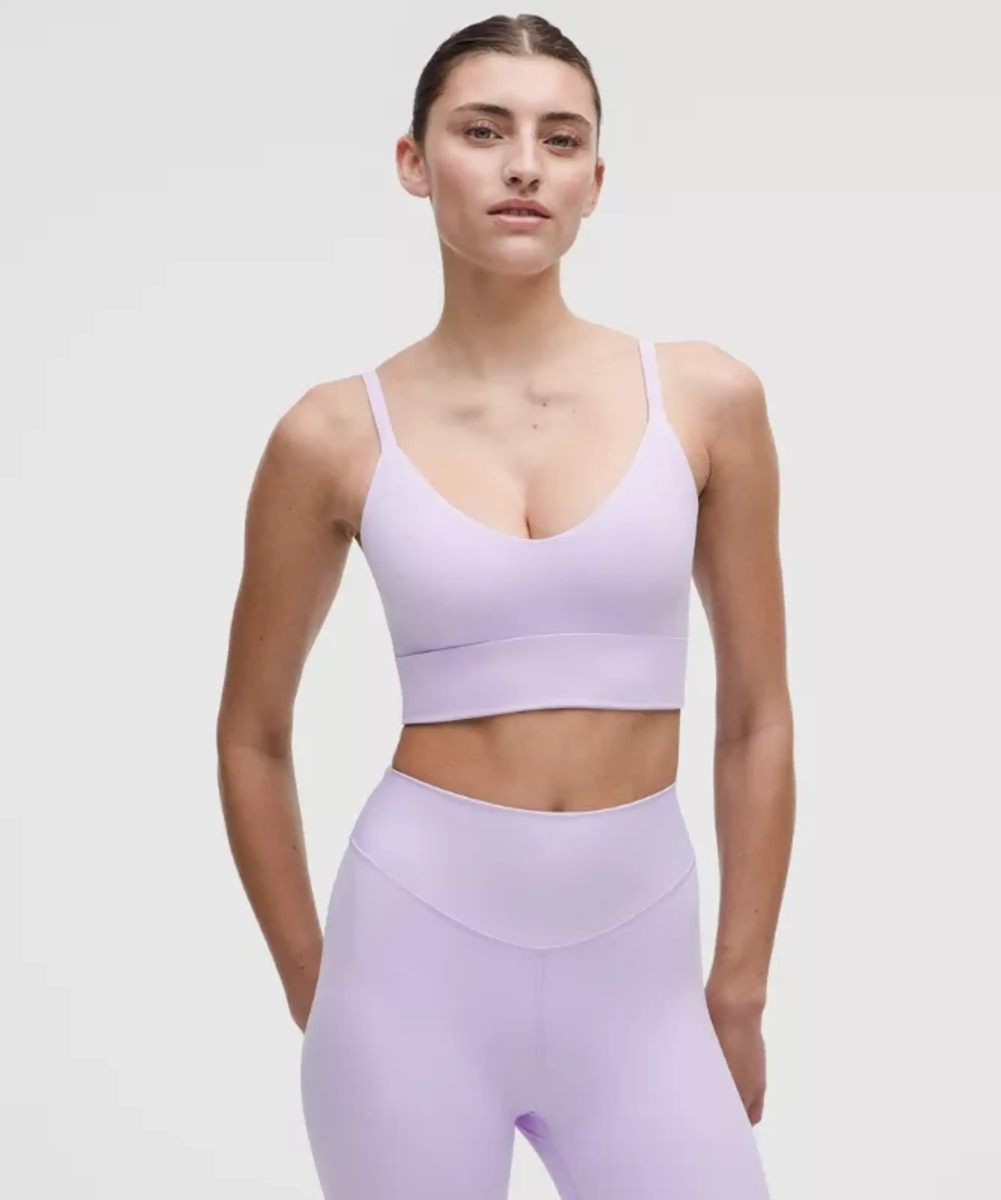 lululemon – Women's Focuser Scoop-Neck Sports Bra Nulu Light Support, C/D Cup – Color Purple – Size L