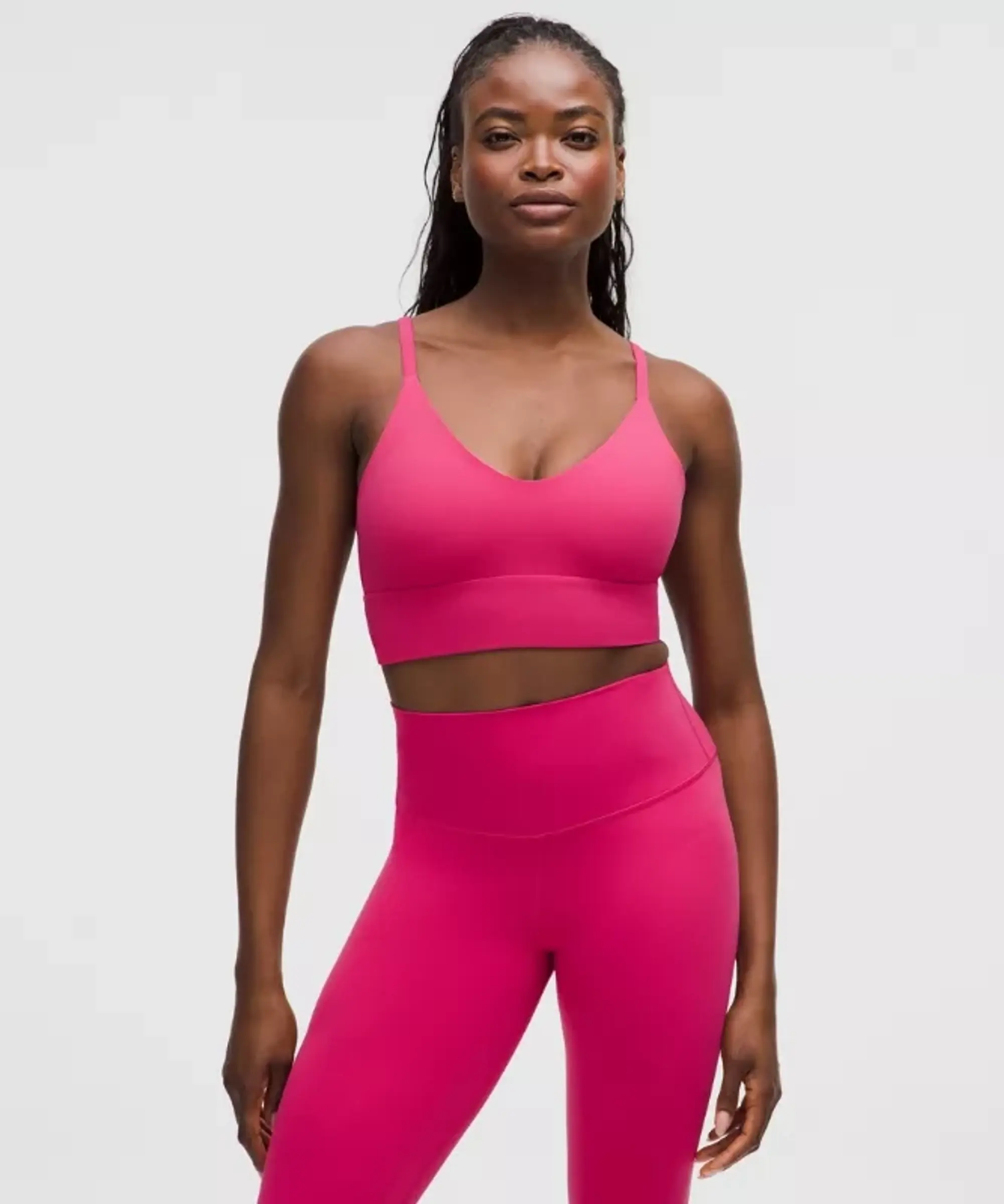 lululemon – Women's Focuser Scoop-Neck Sports Bra Nulu Light Support, C/D Cup – Color Pink – Size L