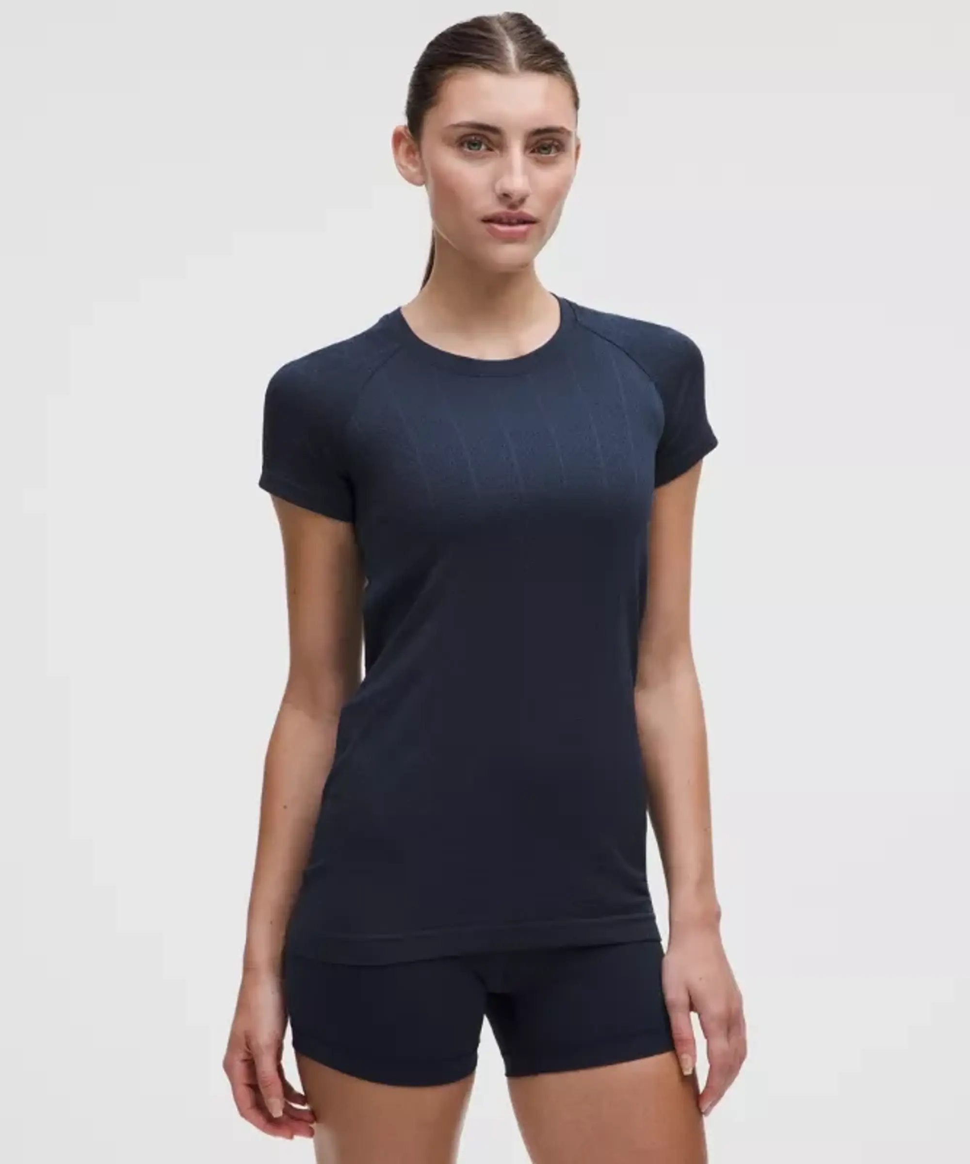 lululemon – Women's Swiftly Pointelle Short-Sleeve Shirt Hip Length – Color Blue – Size 0