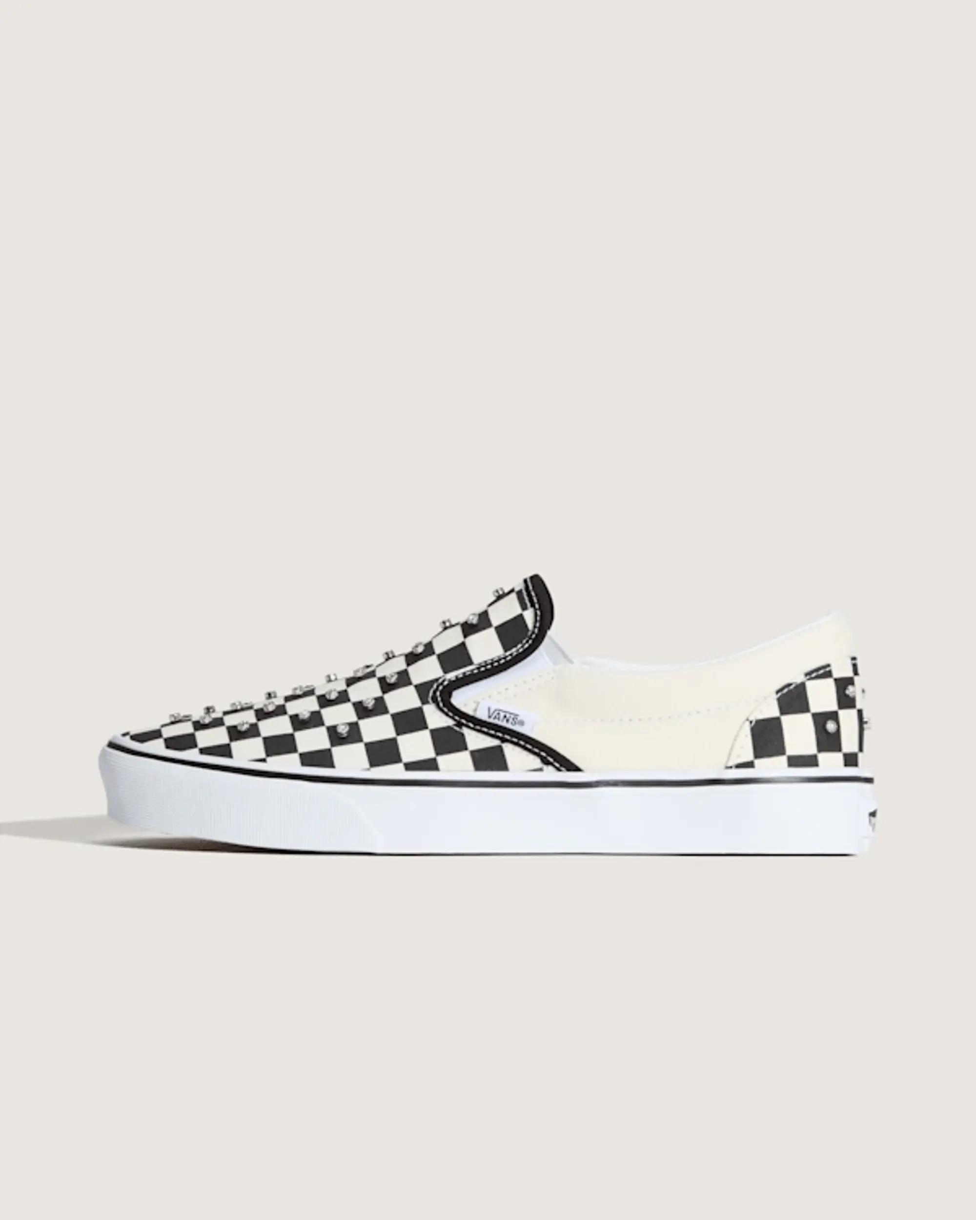 Vans - Slip-On Checkerboard Rhinestone Shoes, Man, Black