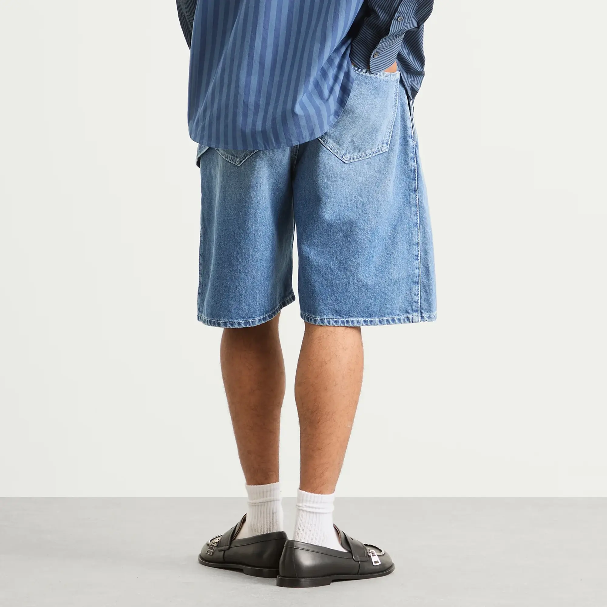 JW Anderson Men's Twisted Workwear Shorts Light Blue