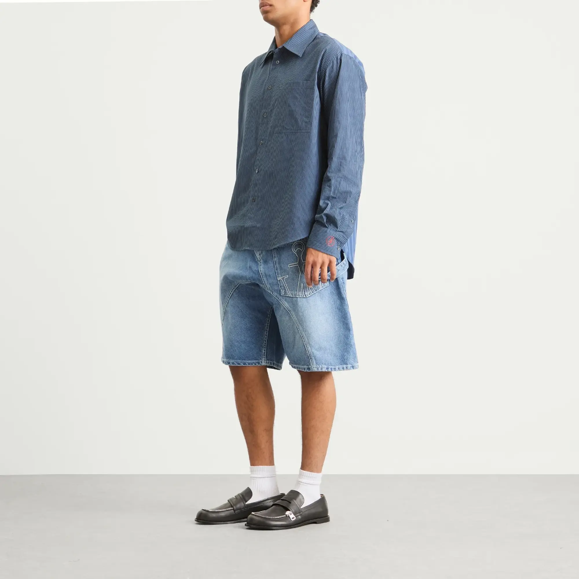 JW Anderson Men's Twisted Workwear Shorts Light Blue