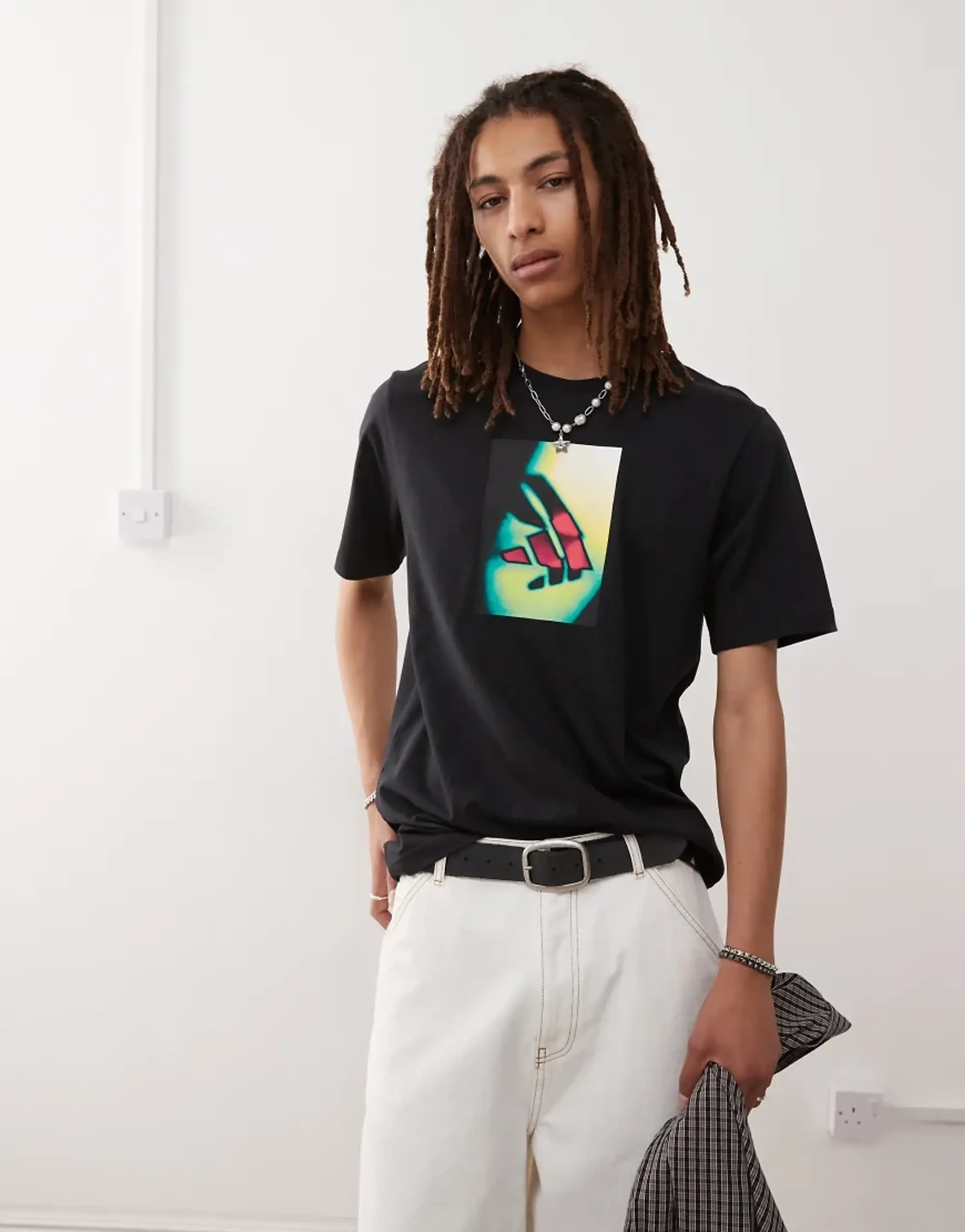 Adidas Sportswear T-Shirt In Black With Light Box Graphic