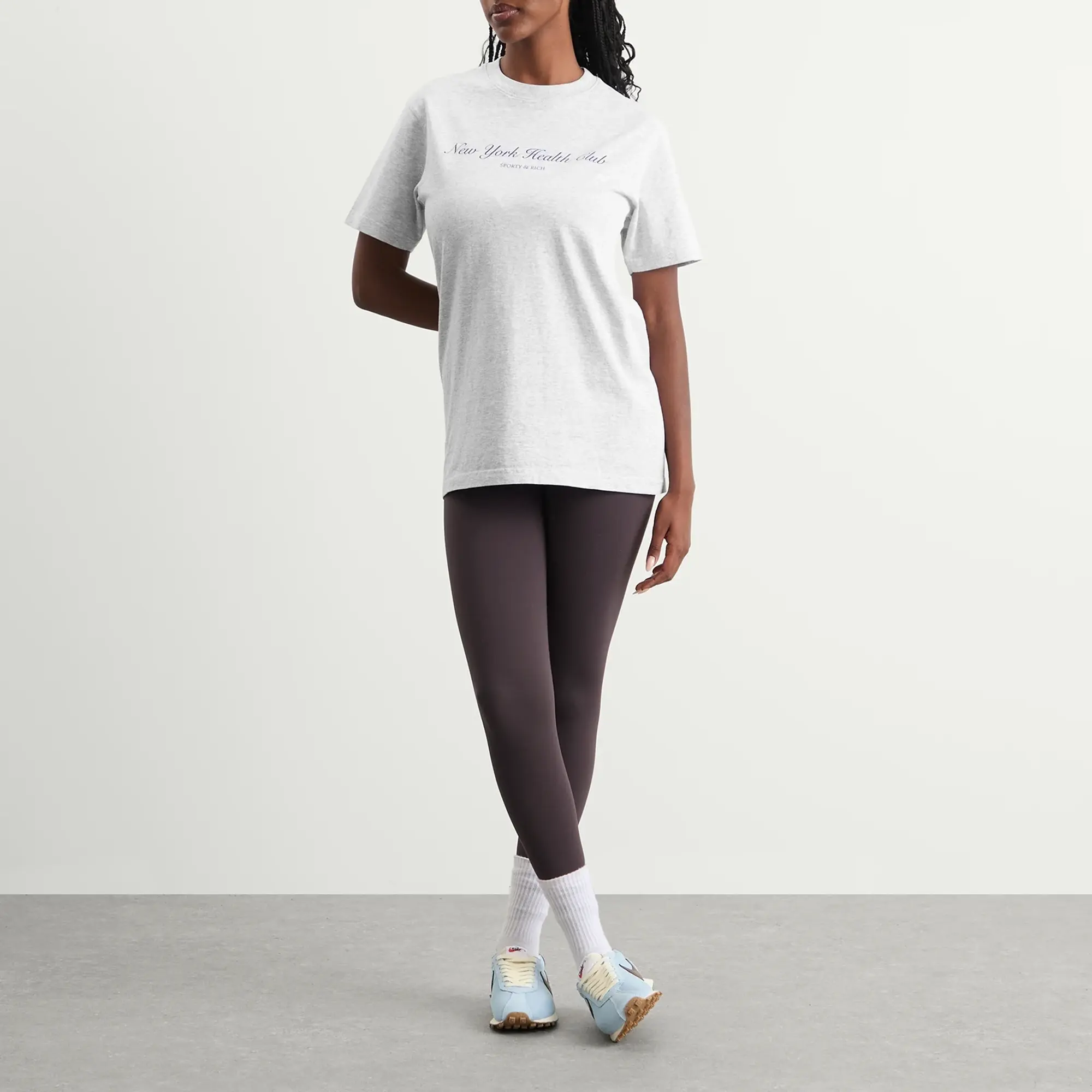 Sporty & Rich Women's NY Health Club T-Shirt Heather Grey