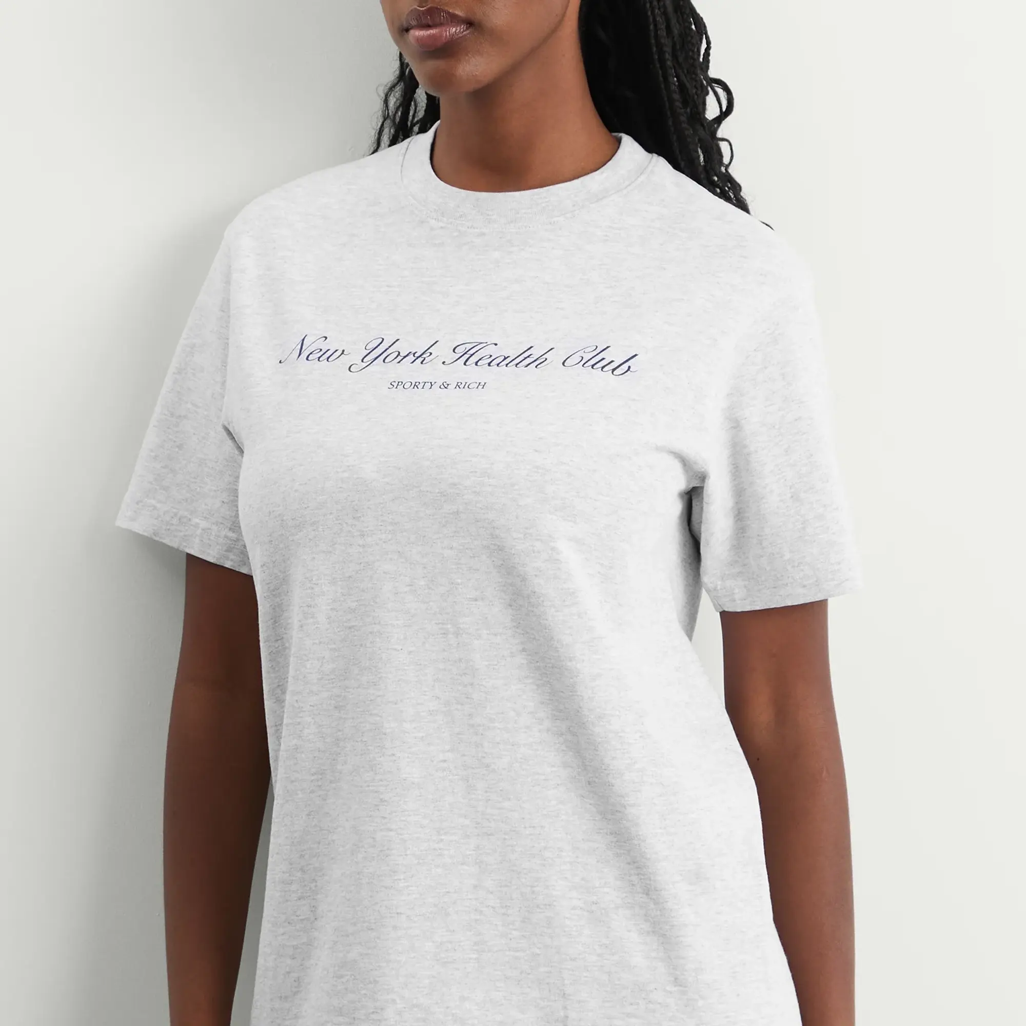 Sporty & Rich Women's NY Health Club T-Shirt Heather Grey