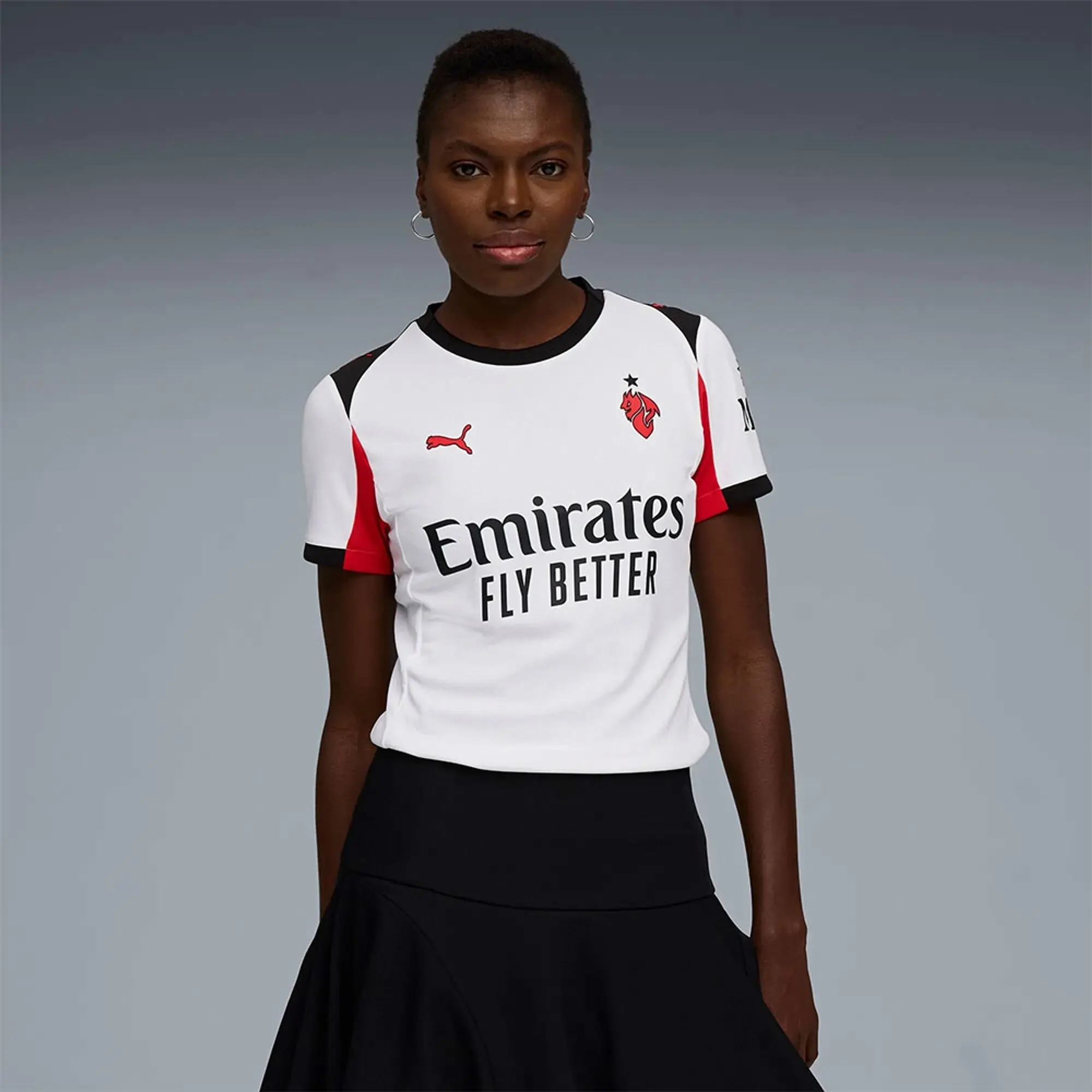 PUMA AC Milan 25/26 Away Jersey Women, White/For All Time Red