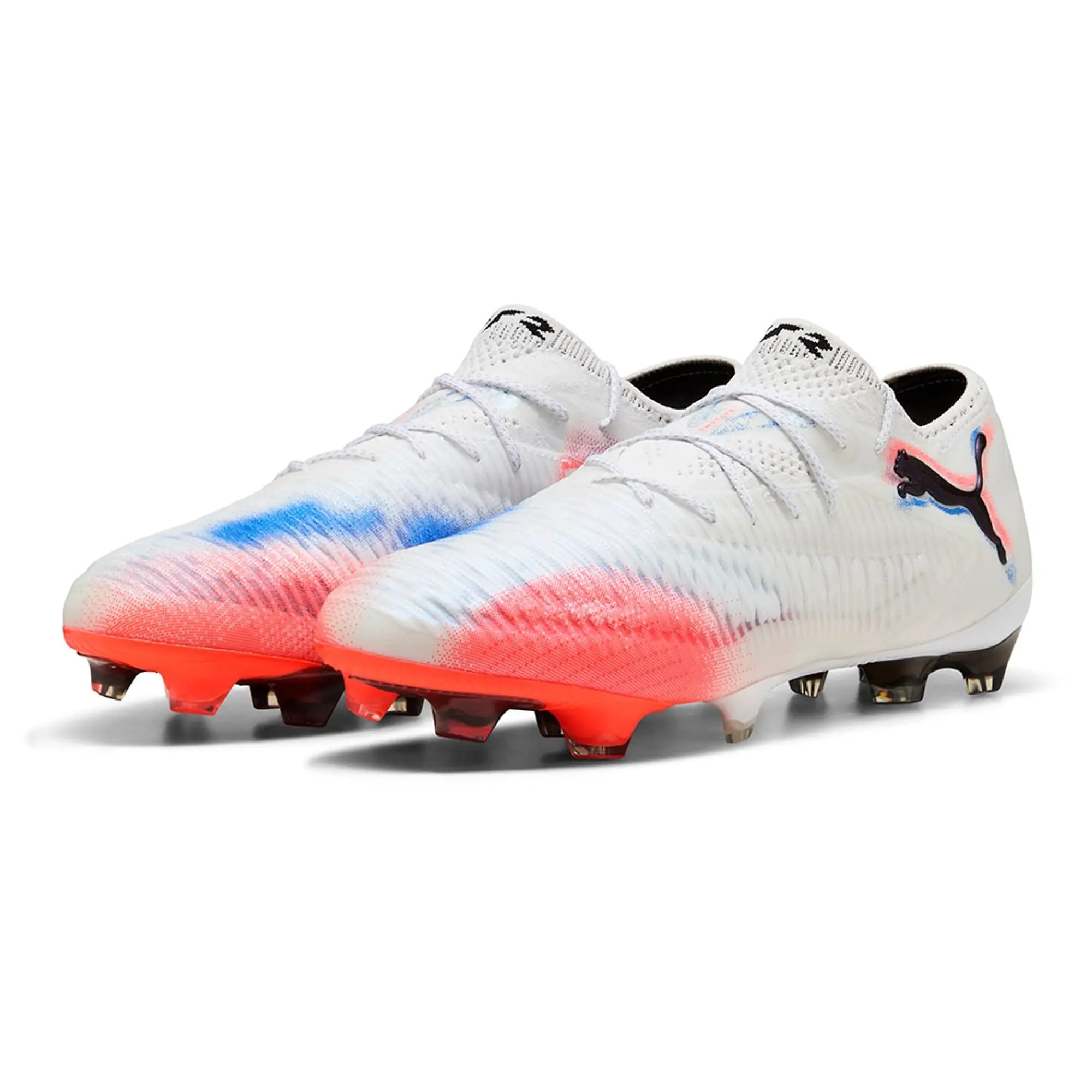 PUMA Future 8 Ultimate FG Low Football Boots Unisex, White/Black/Glowing Red