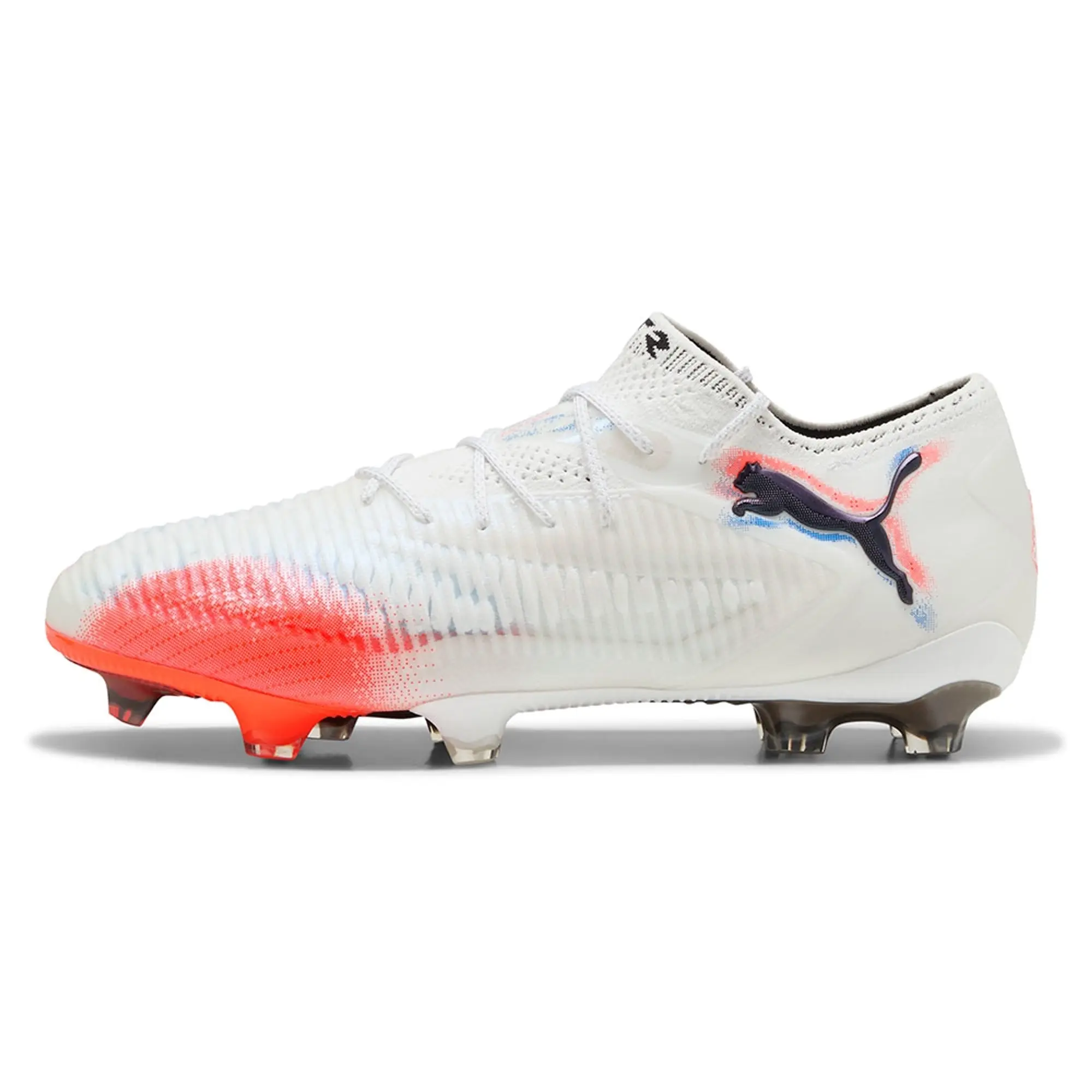PUMA Future 8 Ultimate FG Low Football Boots Unisex, White/Black/Glowing Red