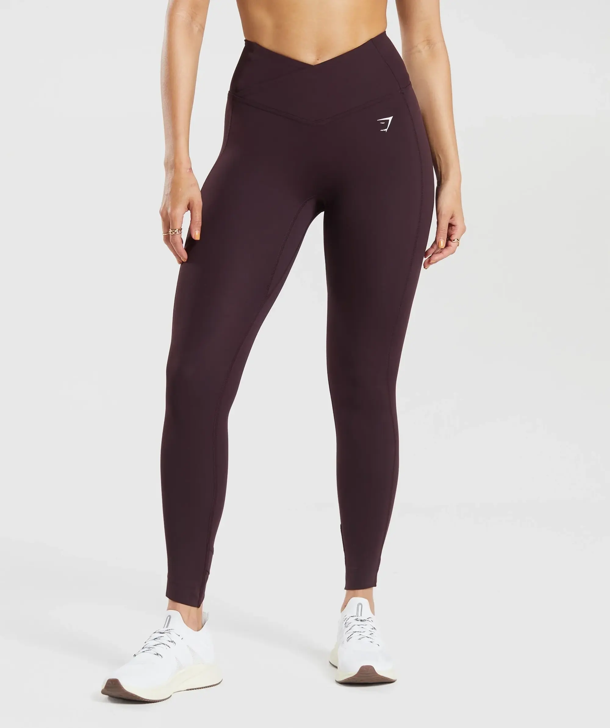  Crossover Leggings - Plum Brown