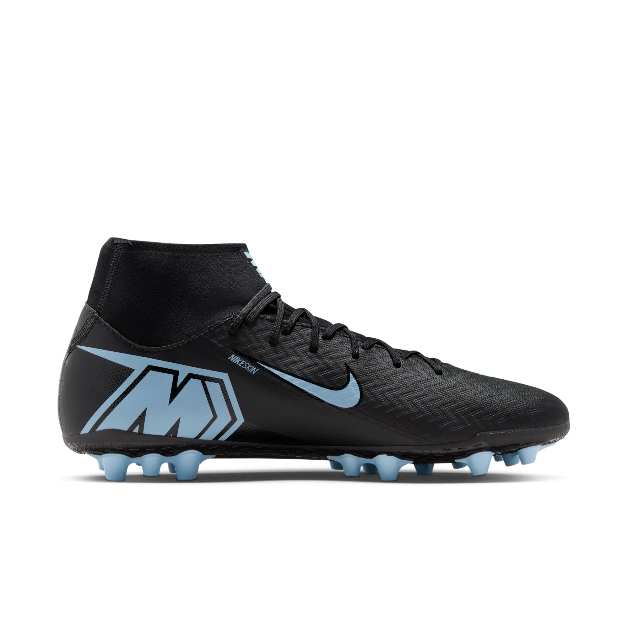 Nike Mercurial Superfly 10 Academy Artificial-Grass High-Top Football Boot - Black - Recycled Content Minimum
