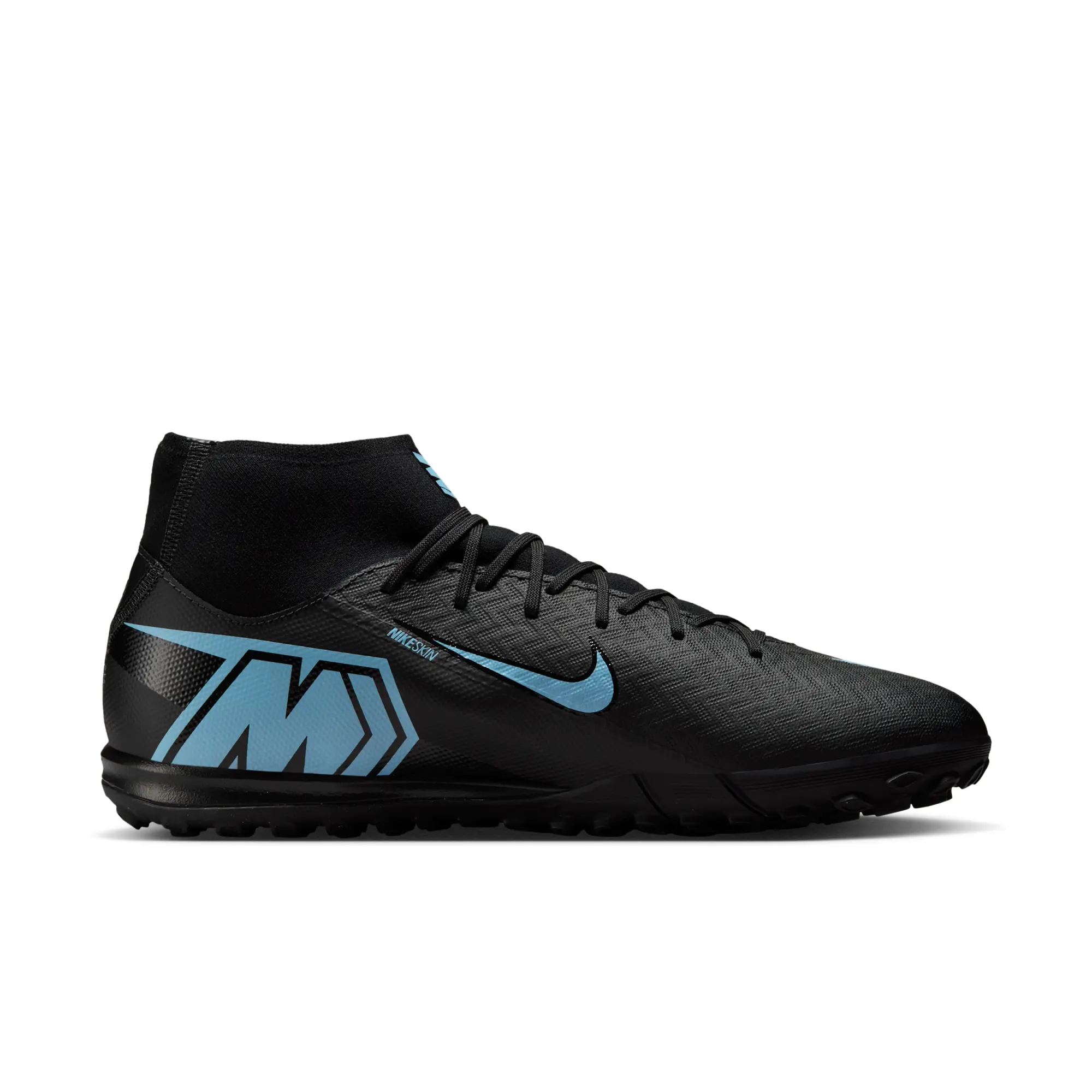 Nike Mercurial Superfly 10 Academy Turf High-Top Football Shoes - Black - Recycled Content Minimum