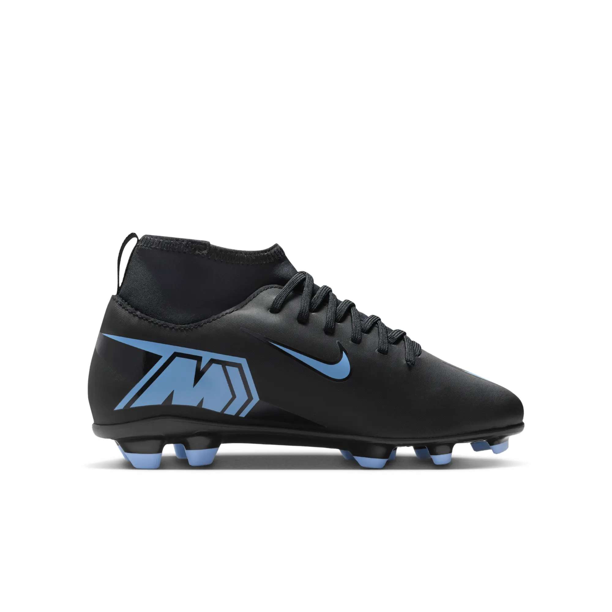 Nike Jr. Mercurial Superfly 10 Club Younger/Older Kids' Multi-Ground High-Top Football Boot - Black - Recycled Content Minimum