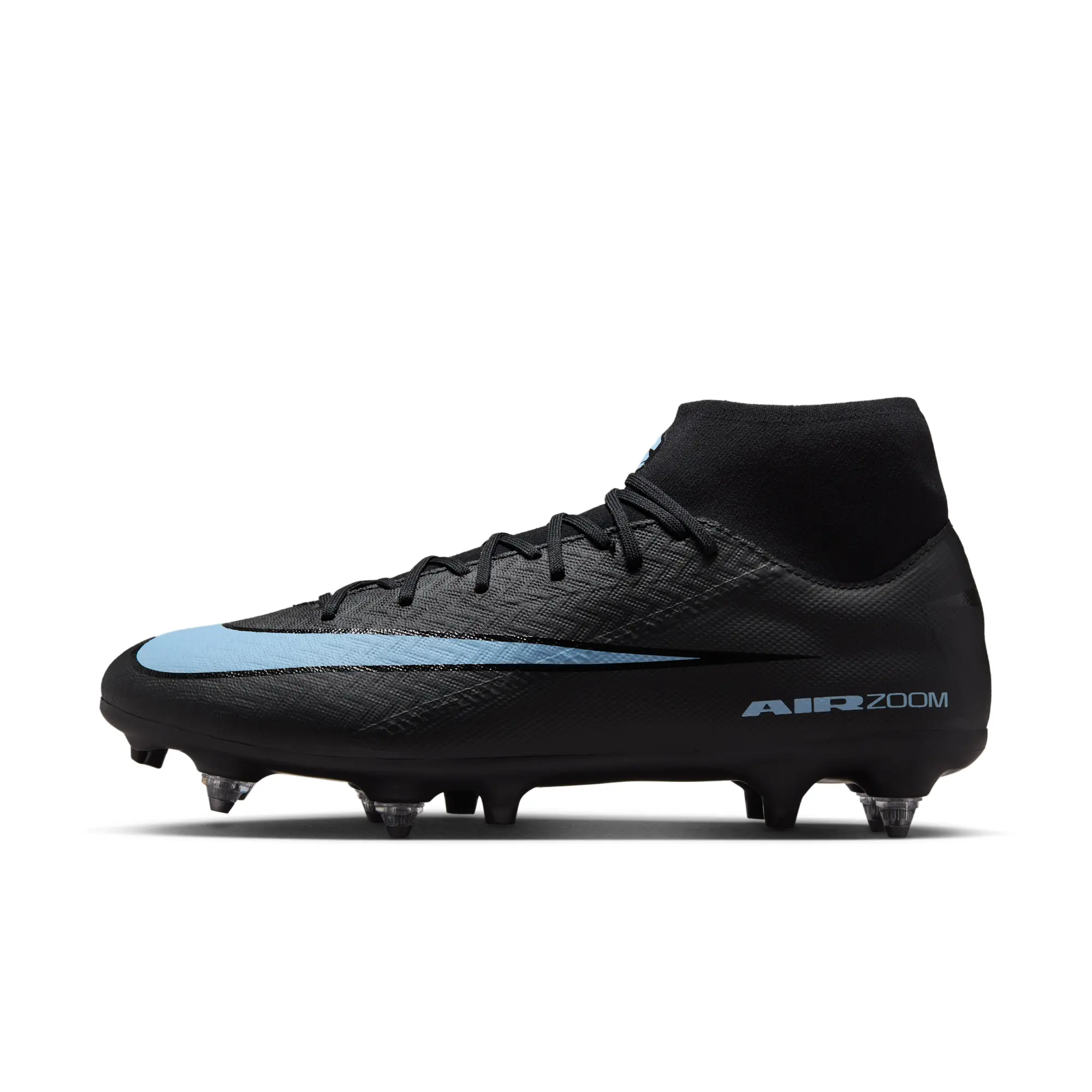 Nike Mercurial Superfly 10 Academy Soft-Ground High-Top Football Boot - Black - Recycled Content Minimum