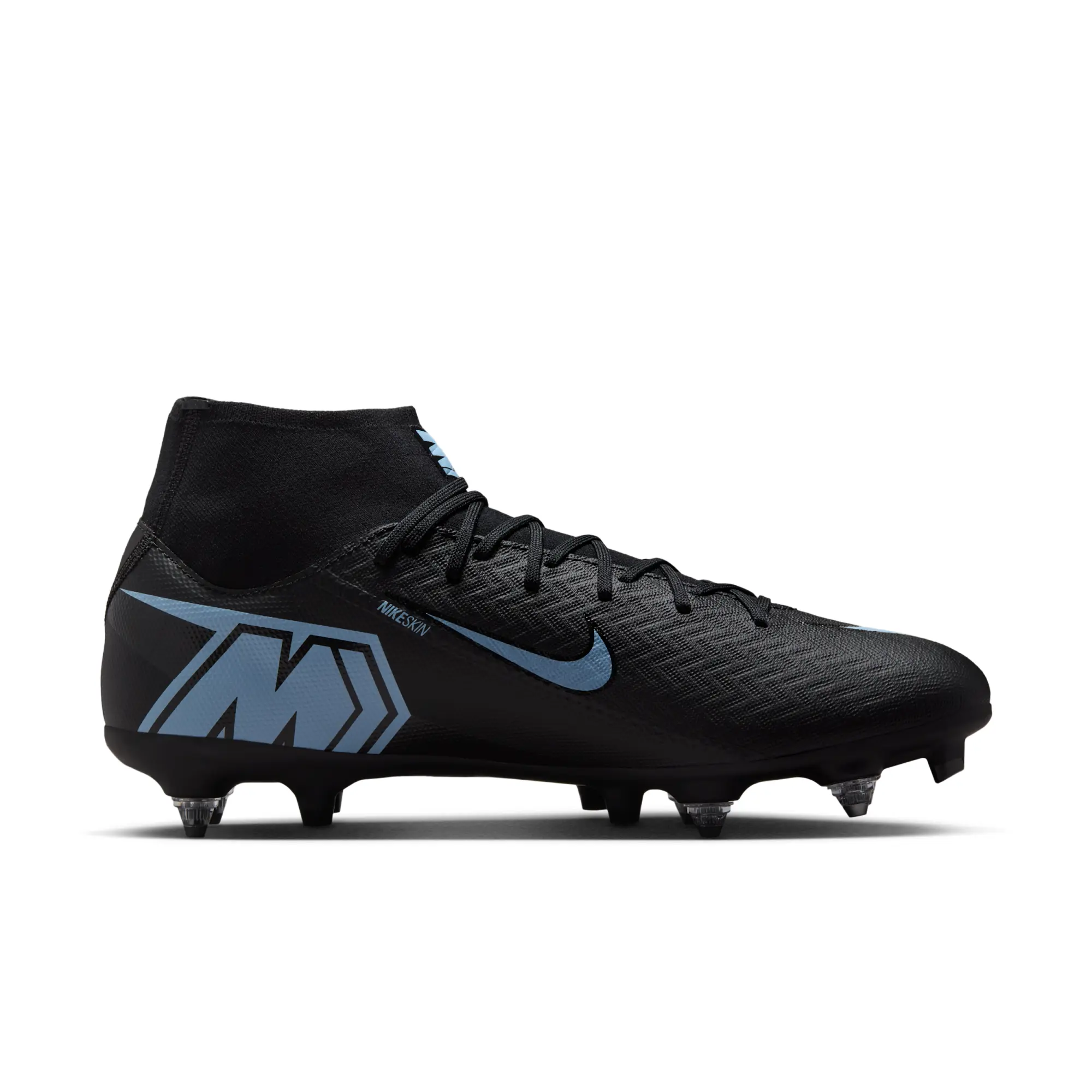 Nike Mercurial Superfly 10 Academy Soft-Ground High-Top Football Boot - Black - Recycled Content Minimum