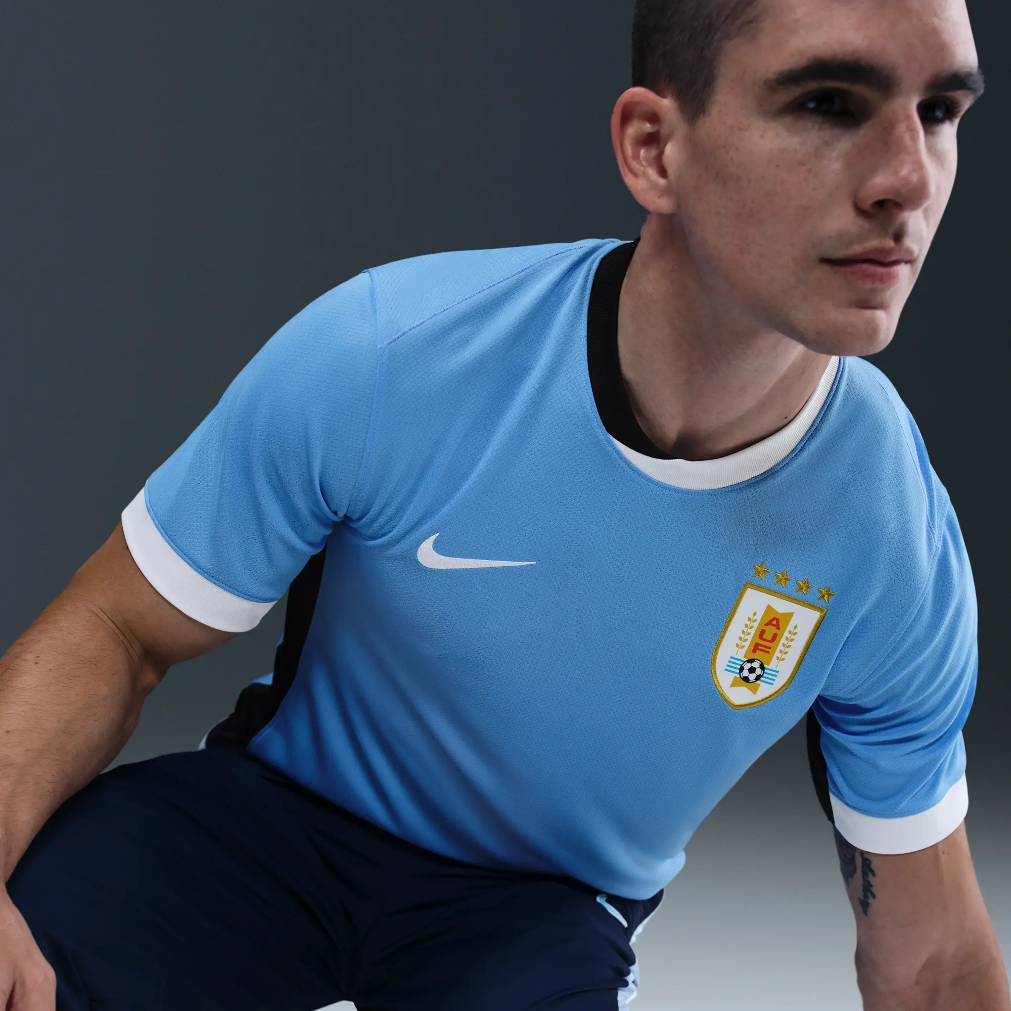 Uruguay 2024/25 Stadium Home (Men's Team) Men's Nike Dri-FIT Football Replica Shirt - Blue - Sustainable Materials