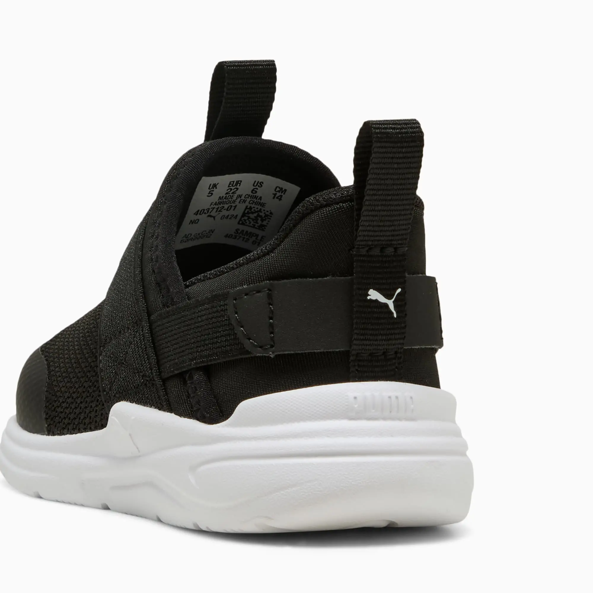 PUMA Soft Wired 2 SlipPUMATech Sneakers Toddlers, Black/White, size 3