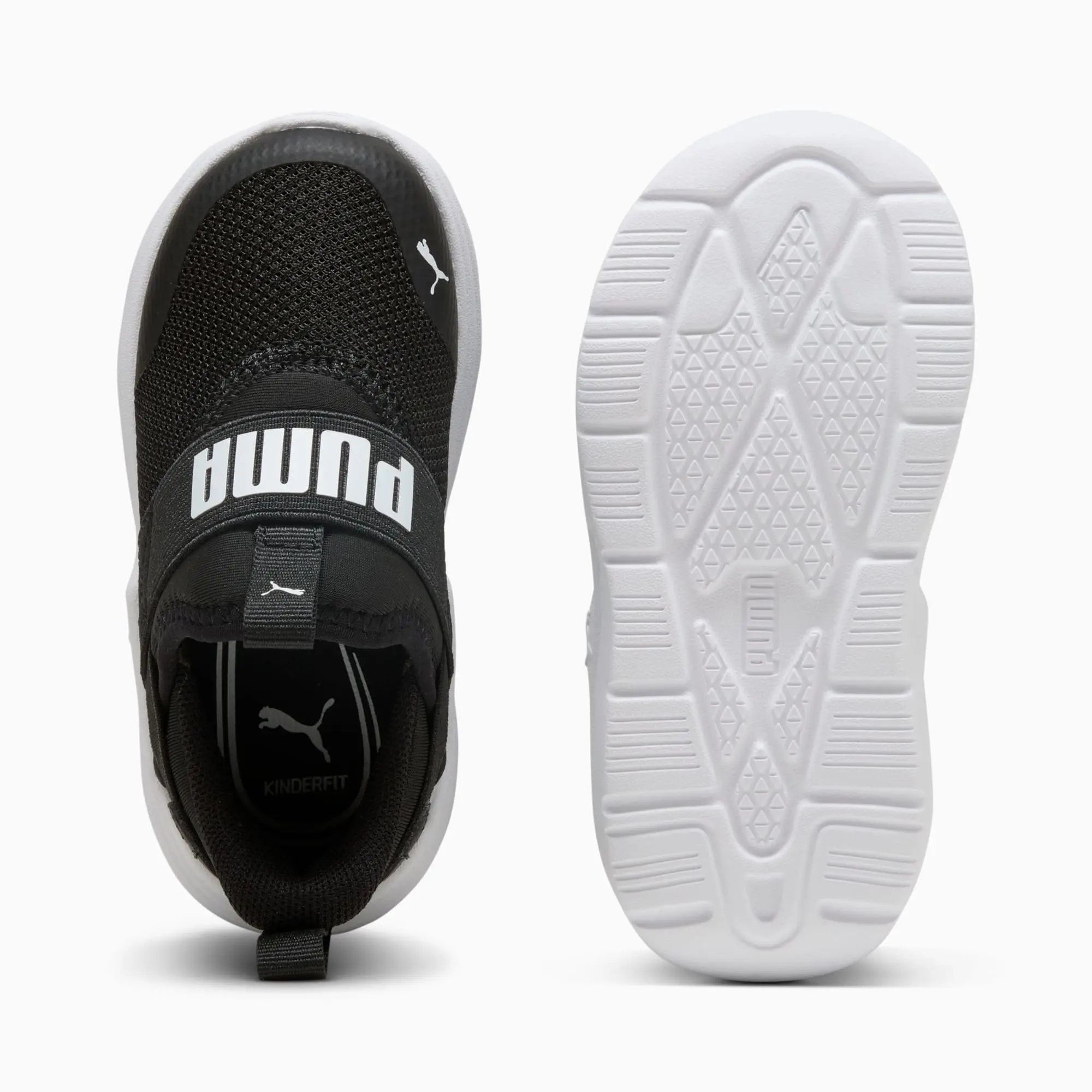 PUMA Soft Wired 2 SlipPUMATech Sneakers Toddlers, Black/White, size 3