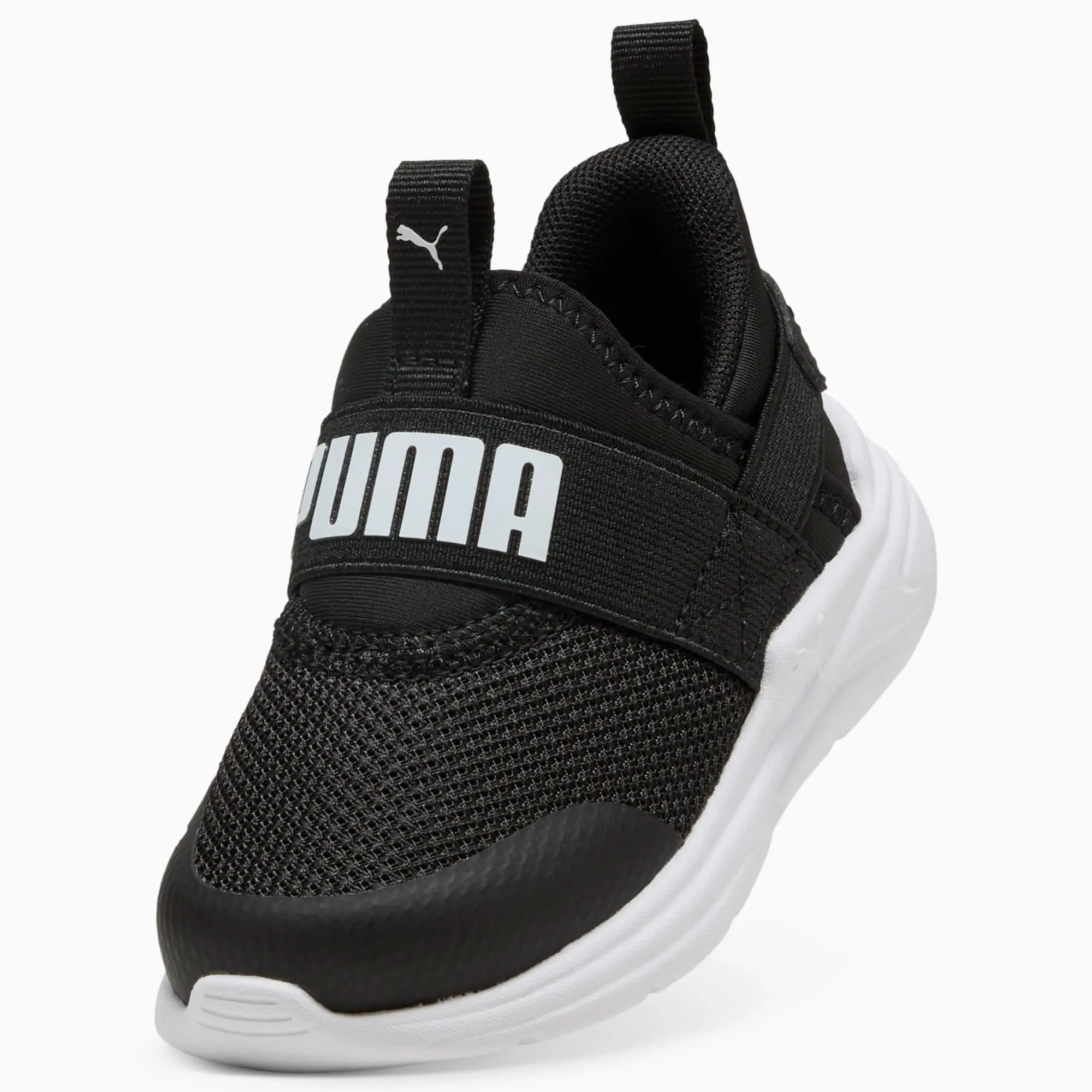 PUMA Soft Wired 2 SlipPUMATech Sneakers Toddlers, Black/White, size 3