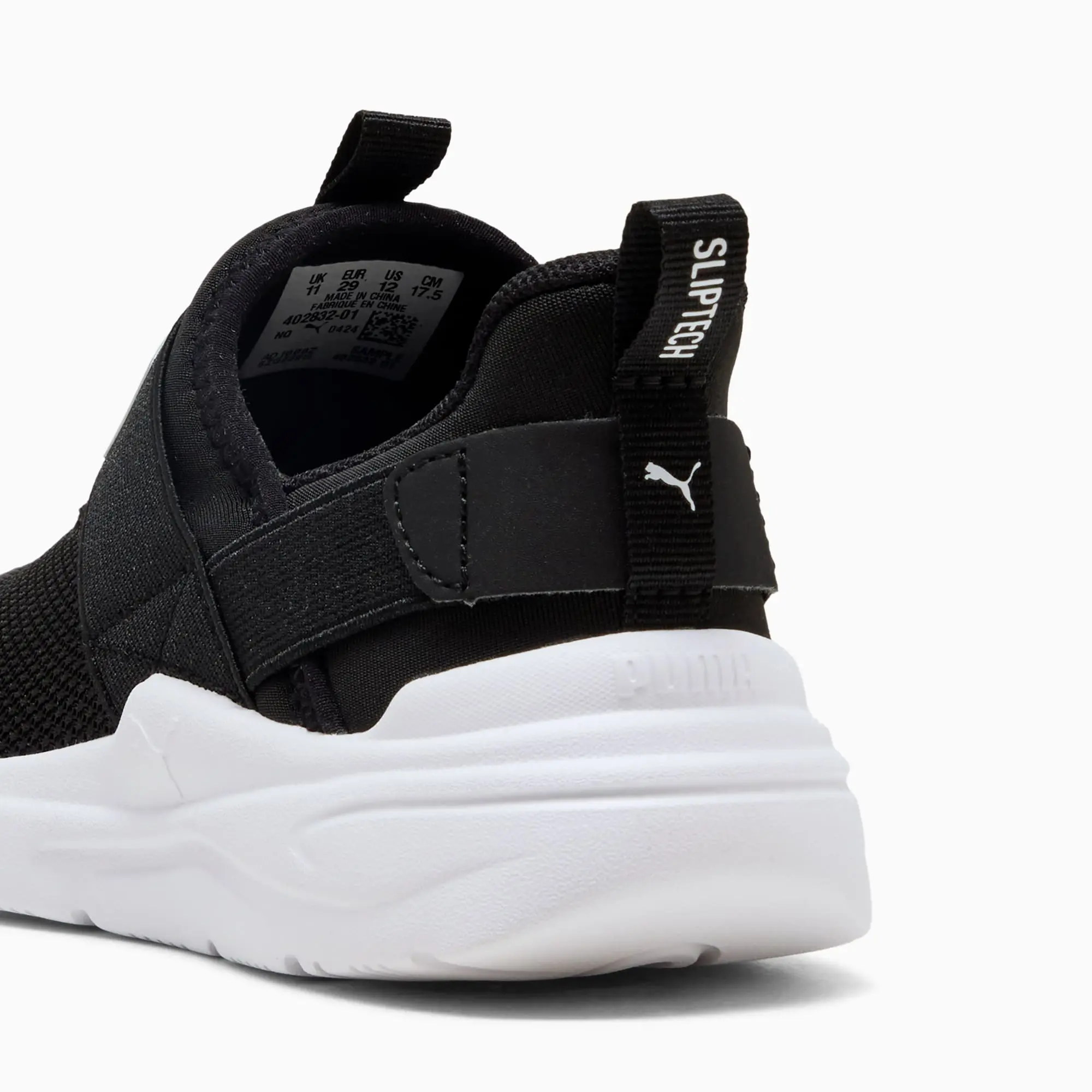 PUMA Soft Wired 2 SlipPUMATech Sneakers Kids, Black/White, size 1