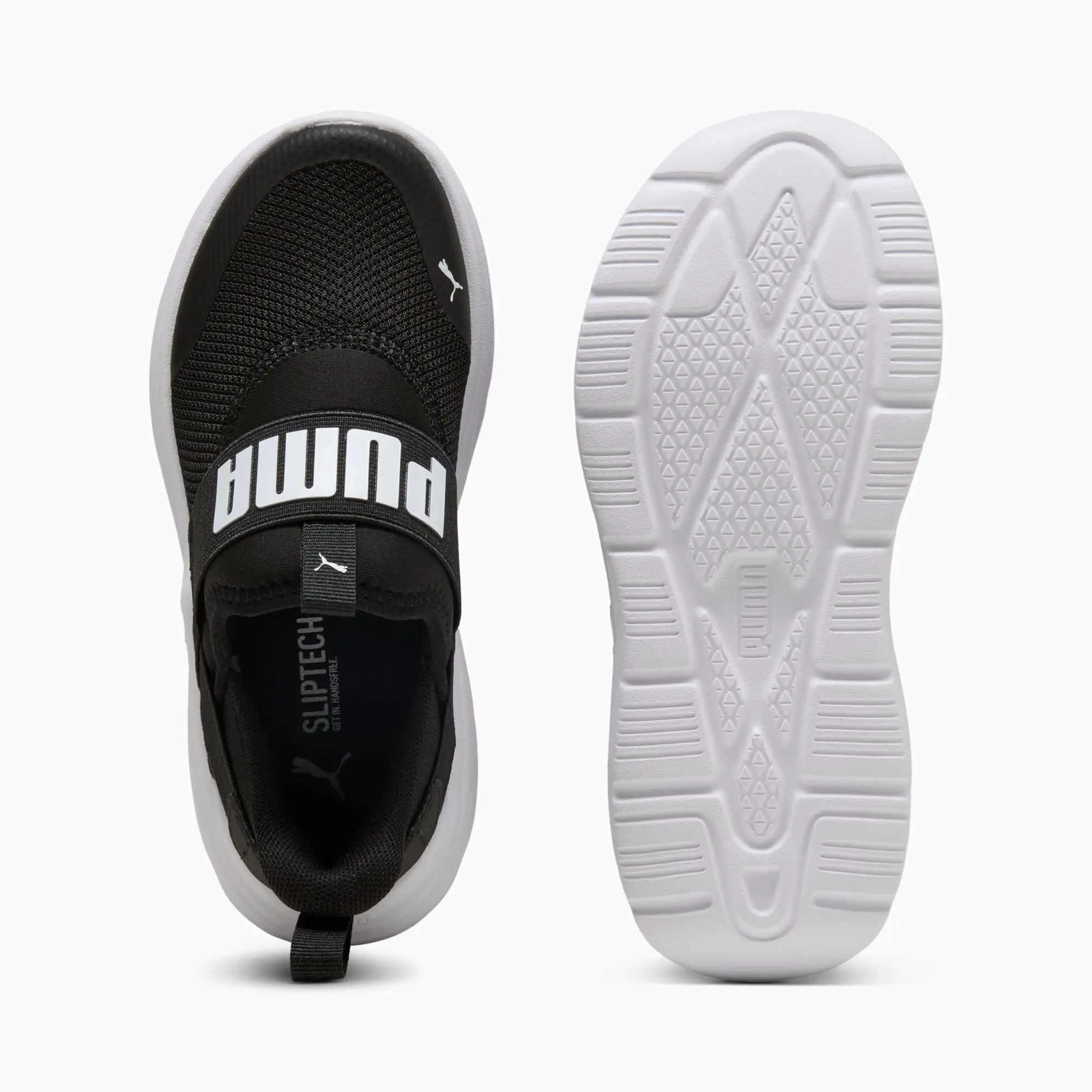 PUMA Soft Wired 2 SlipPUMATech Sneakers Kids, Black/White, size 1
