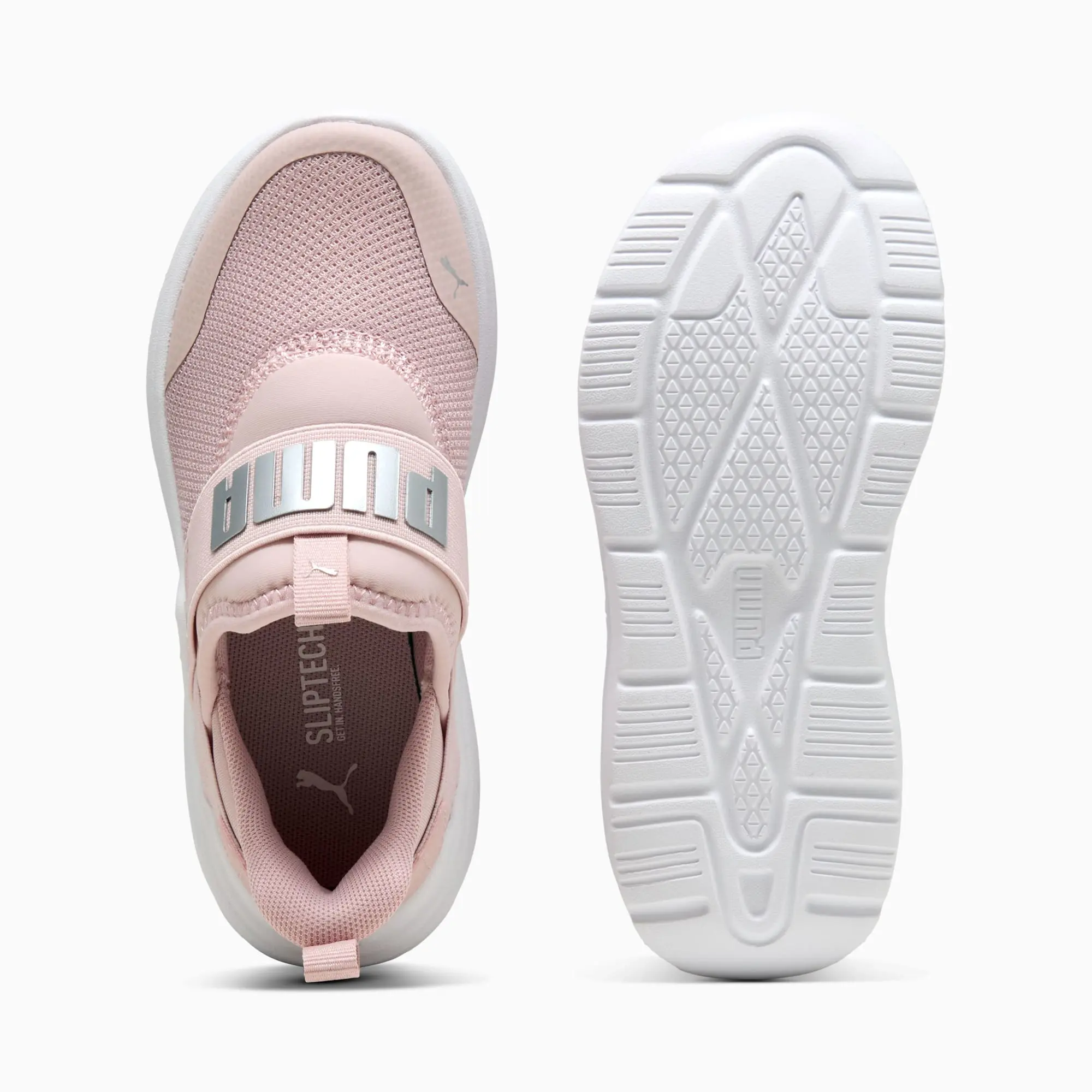 PUMA Soft Wired 2 SlipPUMATech Sneakers Kids, Mauve Mist/Silver/White, size 1