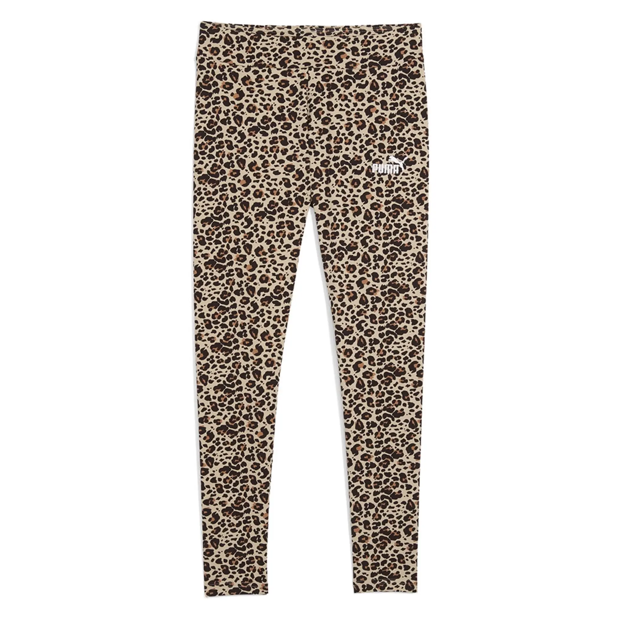 PUMA Essentials Animal Print Leggings Women, Toasted Almond, size Large