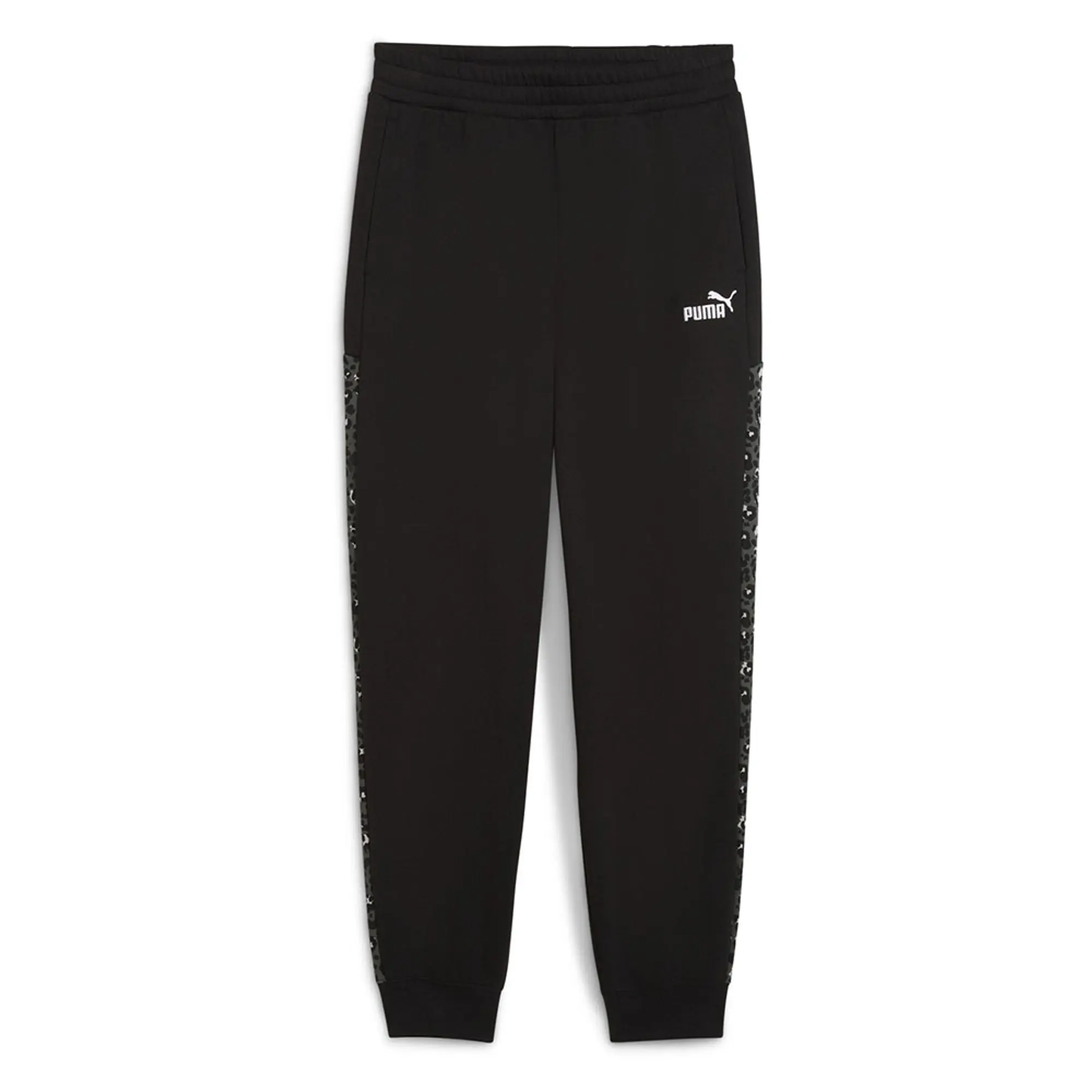 PUMA Essentials Animal Print Comfort High-Waist Sweatpants Women, Black, size Large