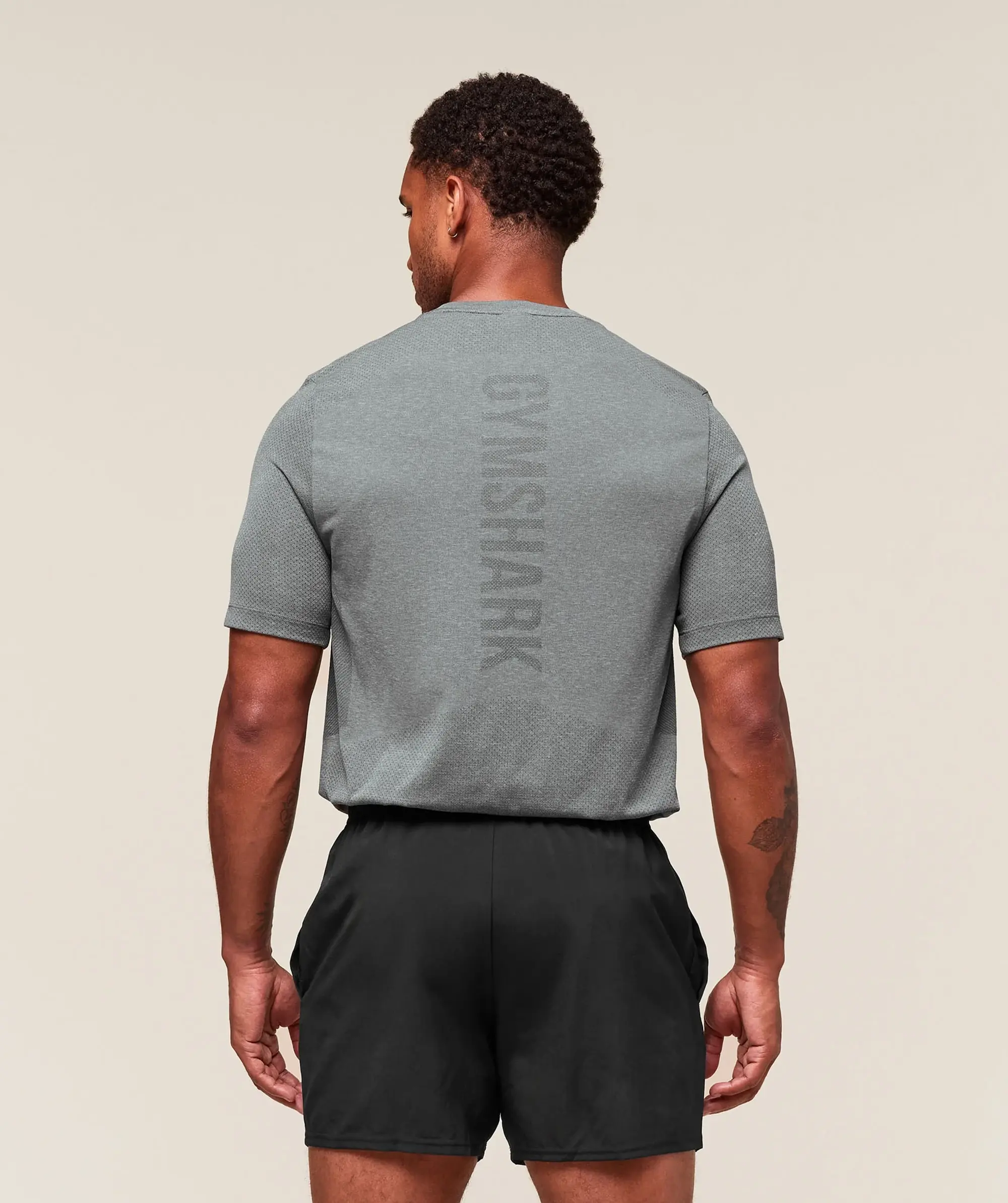  Lightweight Seamless T-Shirt - Light Grey/Smokey Grey