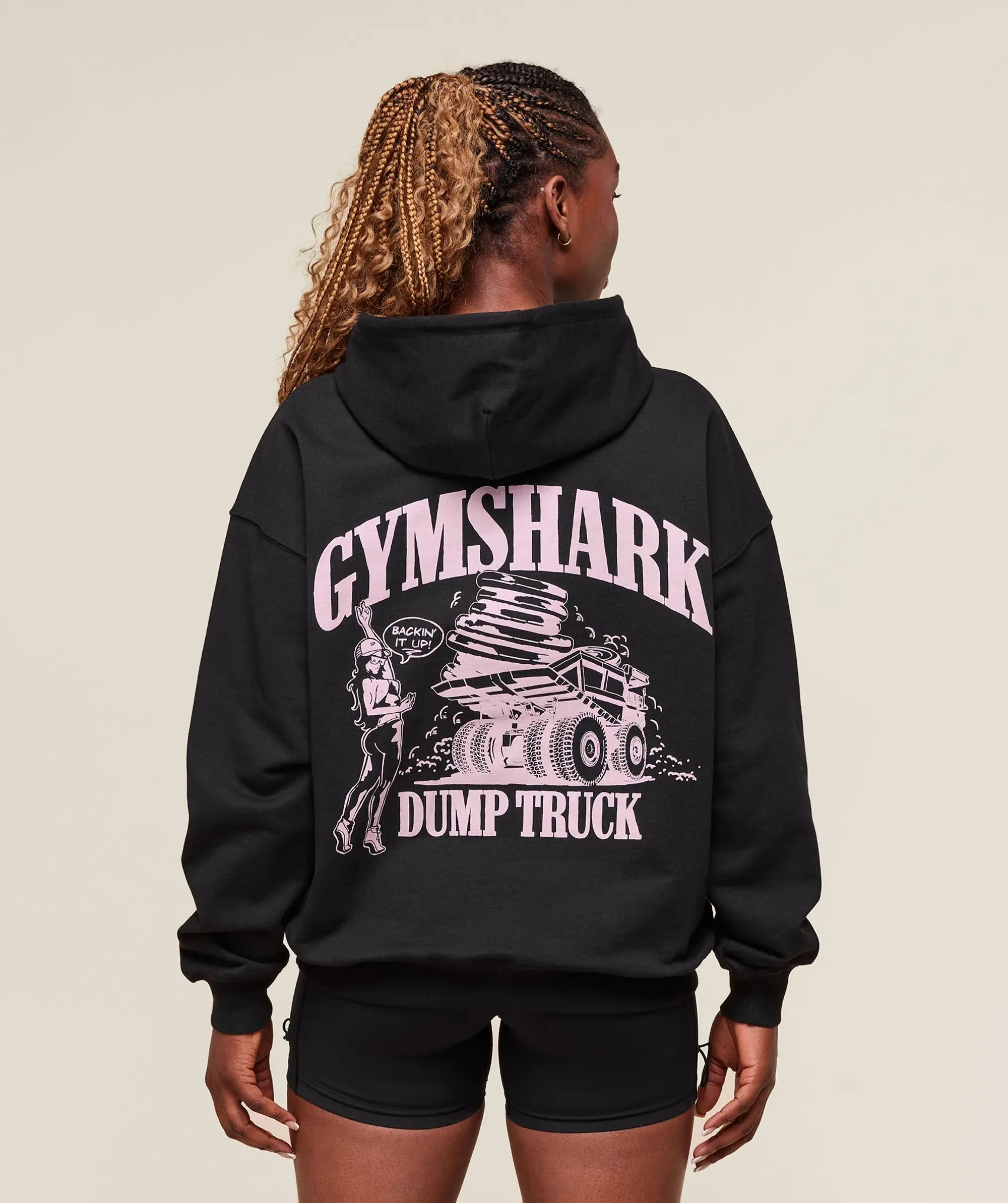  Dump Truck Graphic Hoodie - Black