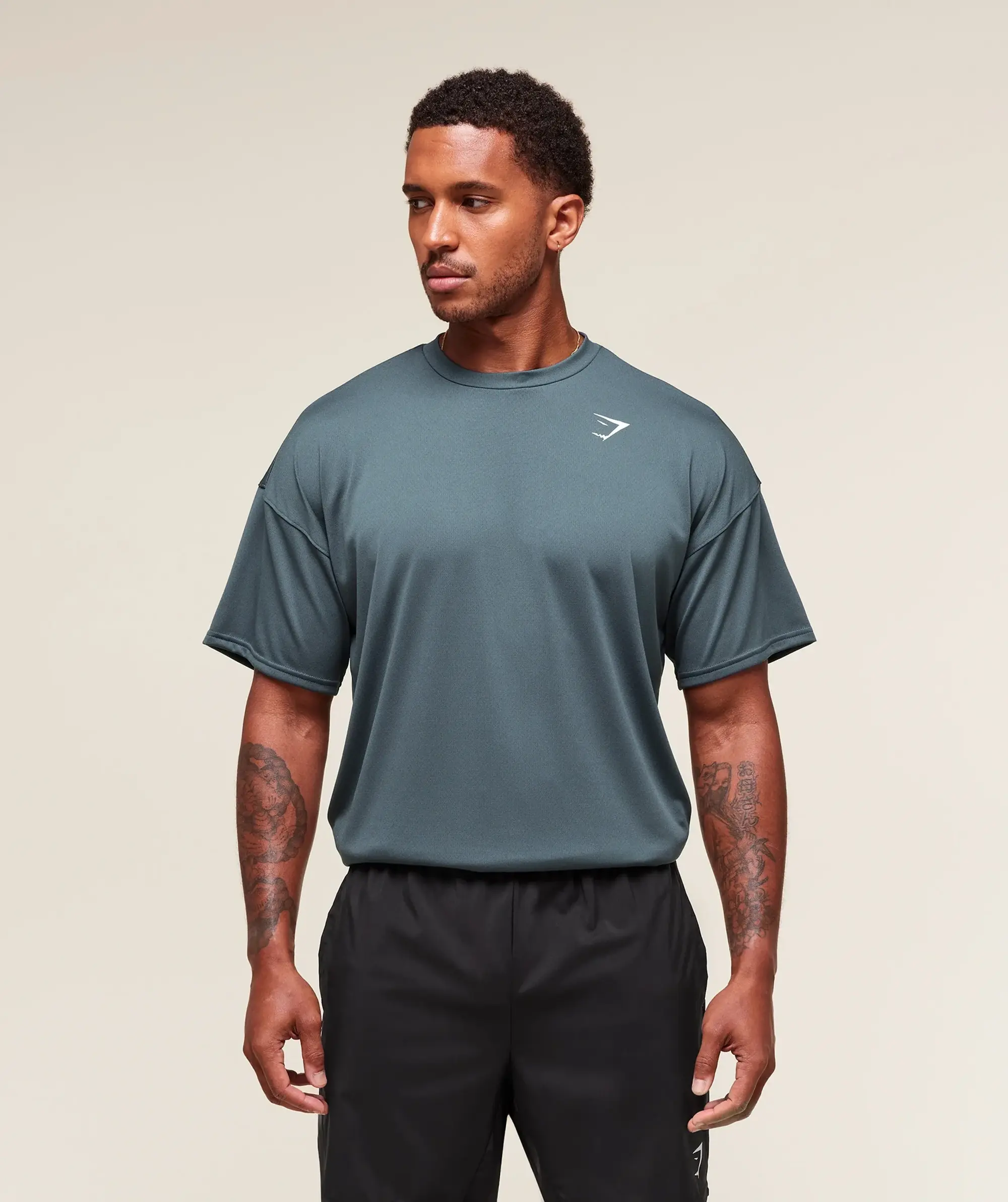  Oversized Performance T-Shirt - Titanium Blue