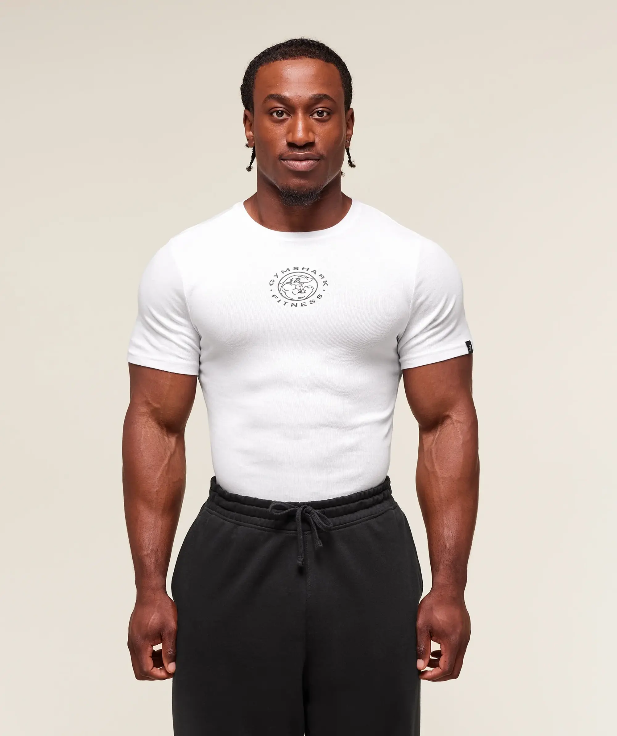  Lifting Club Ribbed T-Shirt - White