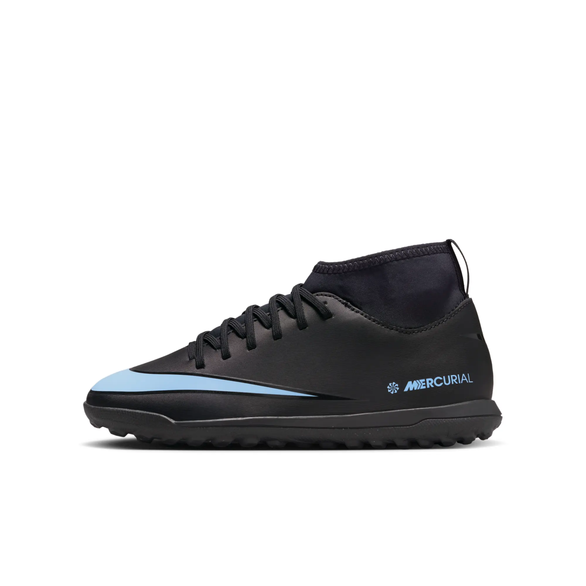 Nike Jr. Mercurial Superfly 10 Club Younger/Older Kids' Turf High-Top Football Shoes - Black