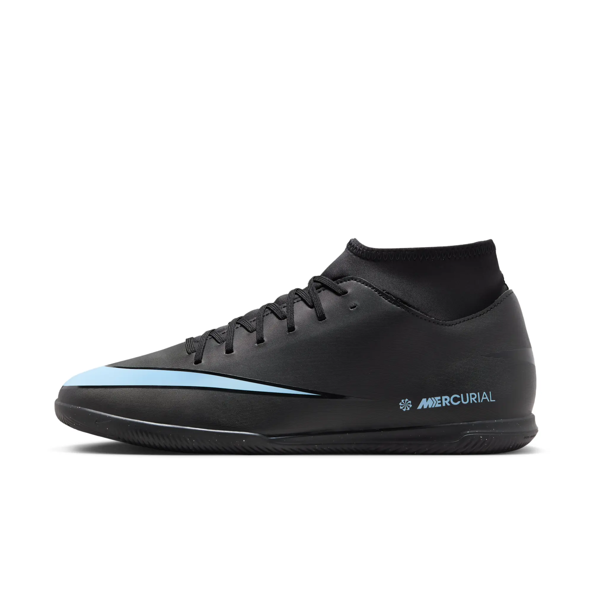 Nike Mercurial Superfly 10 Club Indoor Court High-Top Football Shoes - Black