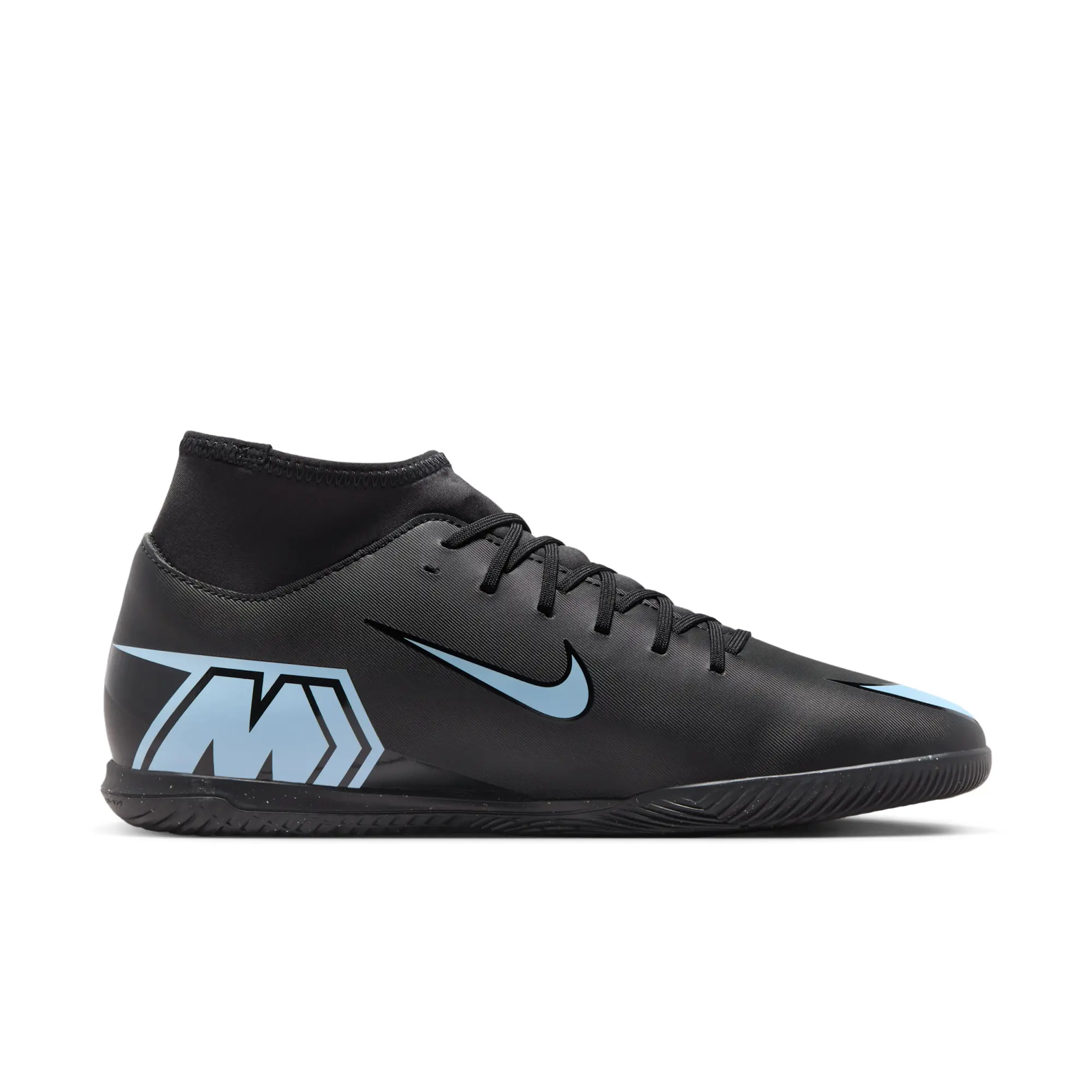 Nike Mercurial Superfly 10 Club Indoor Court High-Top Football Shoes - Black