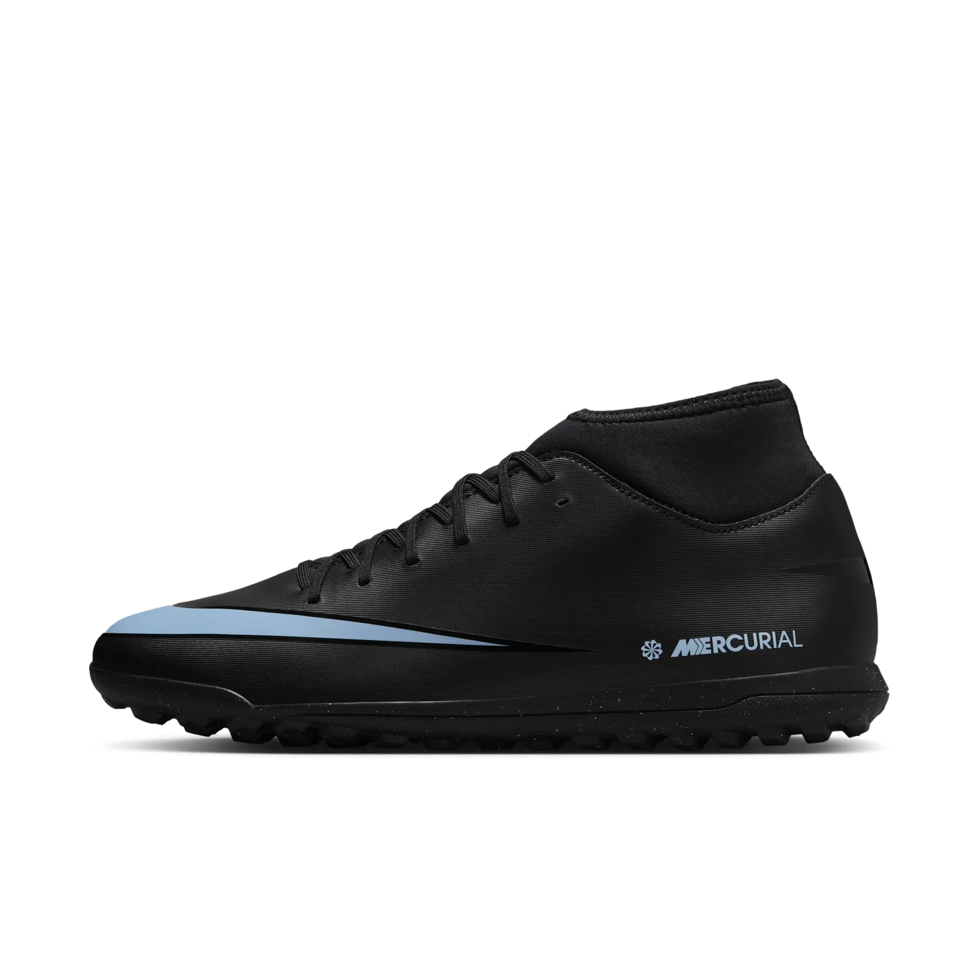 Nike Mercurial Superfly 10 Club Turf High-Top Football Shoes - Black