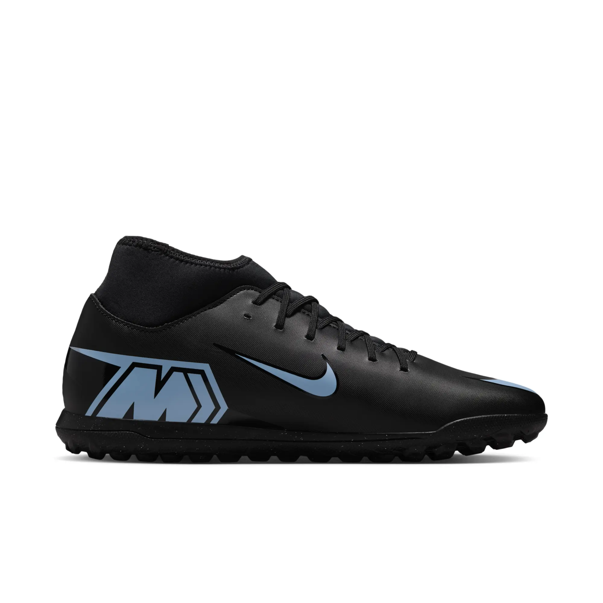 Nike Mercurial Superfly 10 Club Turf High-Top Football Shoes - Black