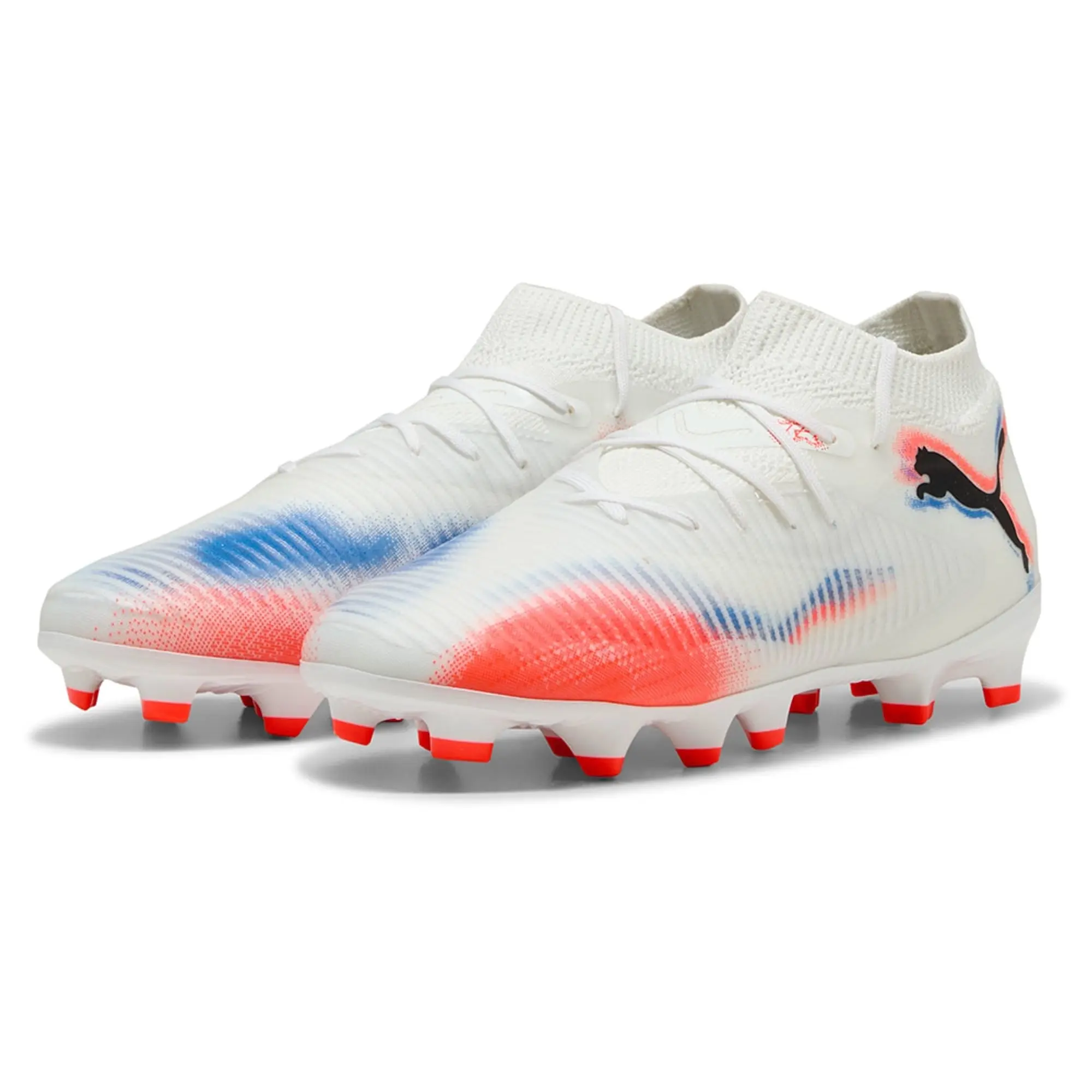 PUMA Future 8 Pro FG/AG Football Boots Youth, White/Black/Glowing Red