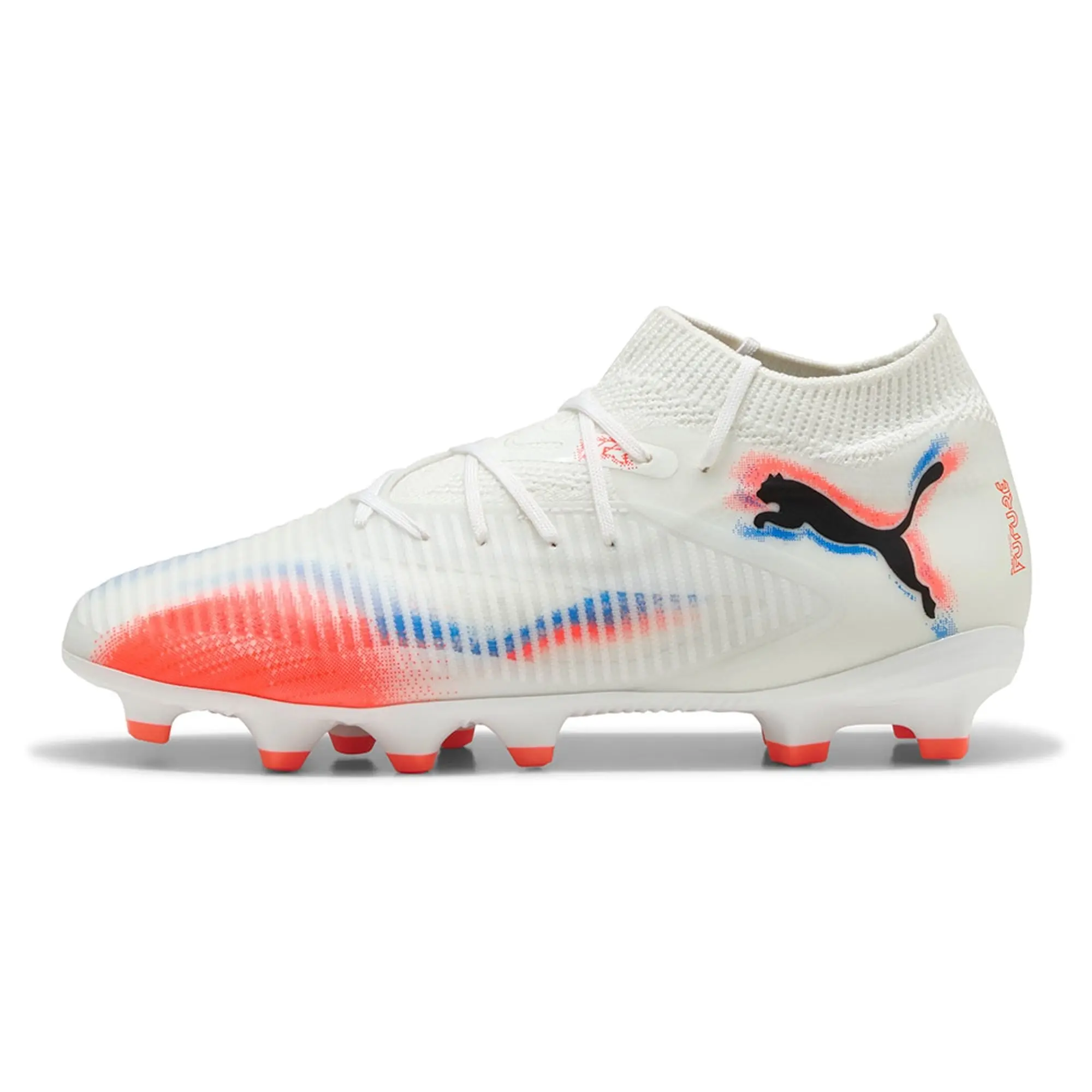PUMA Future 8 Pro FG/AG Football Boots Youth, White/Black/Glowing Red