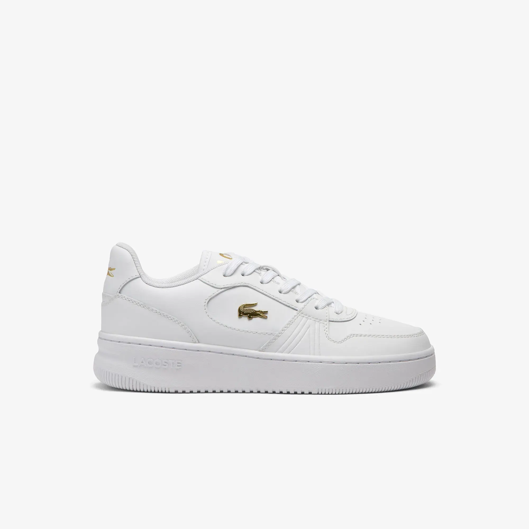 Lacoste Women's L001 Set Leather Sneakers - White & Gold